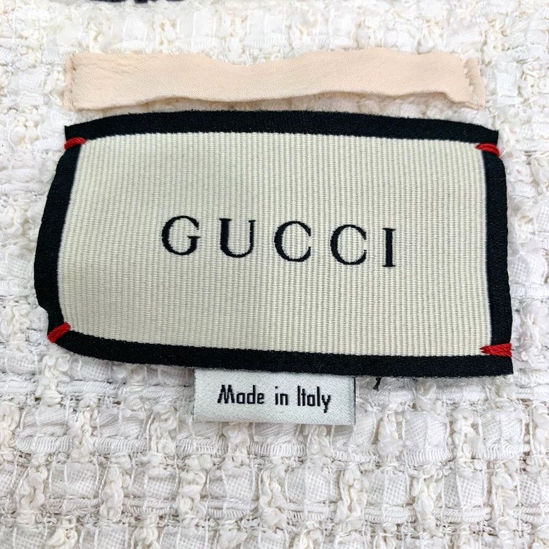Gucci Gucci Size 38 White webbing tweed cotton cardigan jacket si Size US XS / EU 42 / 0 - 5 Thumbnail