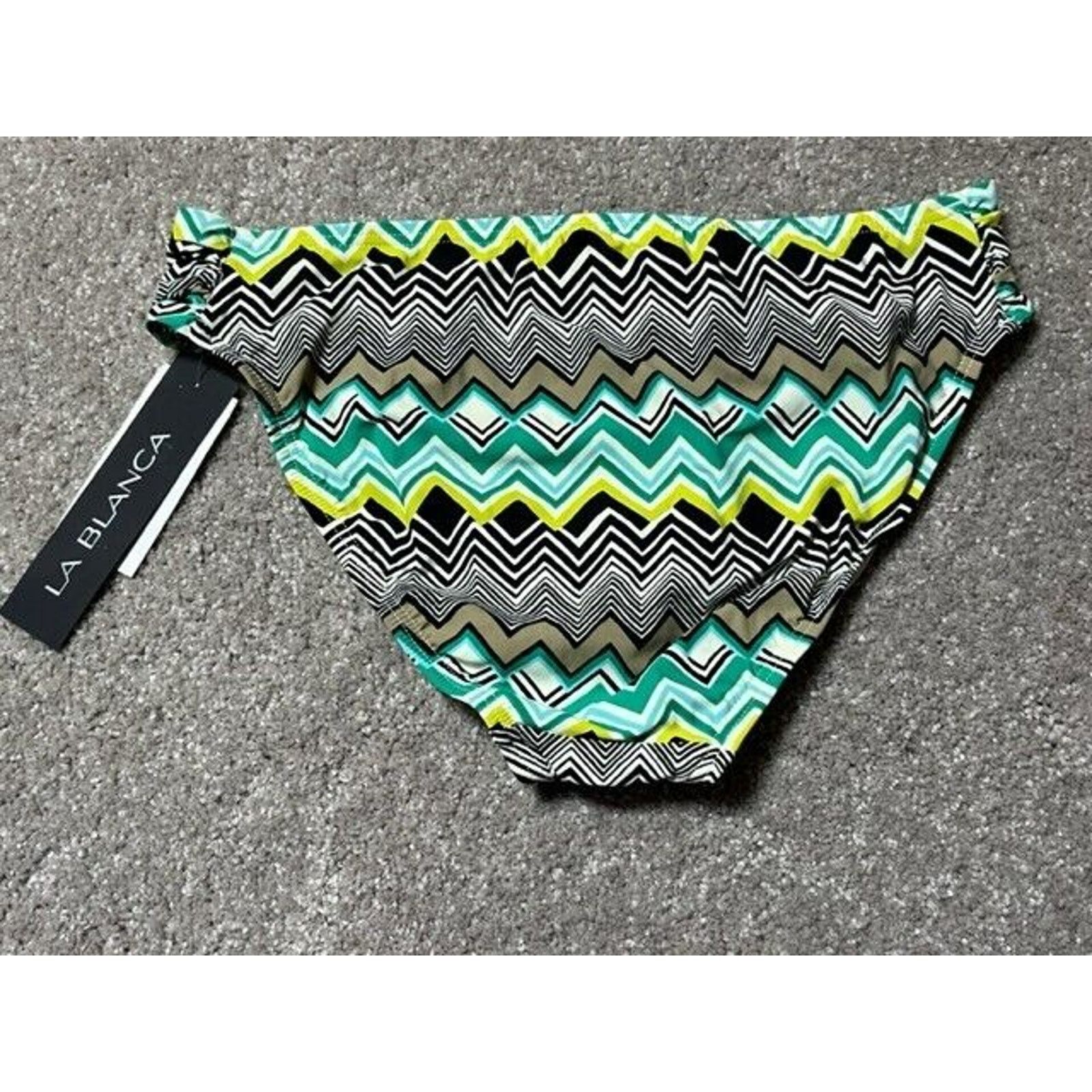 Other La Blanca Womens 8 Chevron Bikini Swim Bottom Green Nylon Size M / US 6-8 / IT 42-44 - 2 Thumbnail