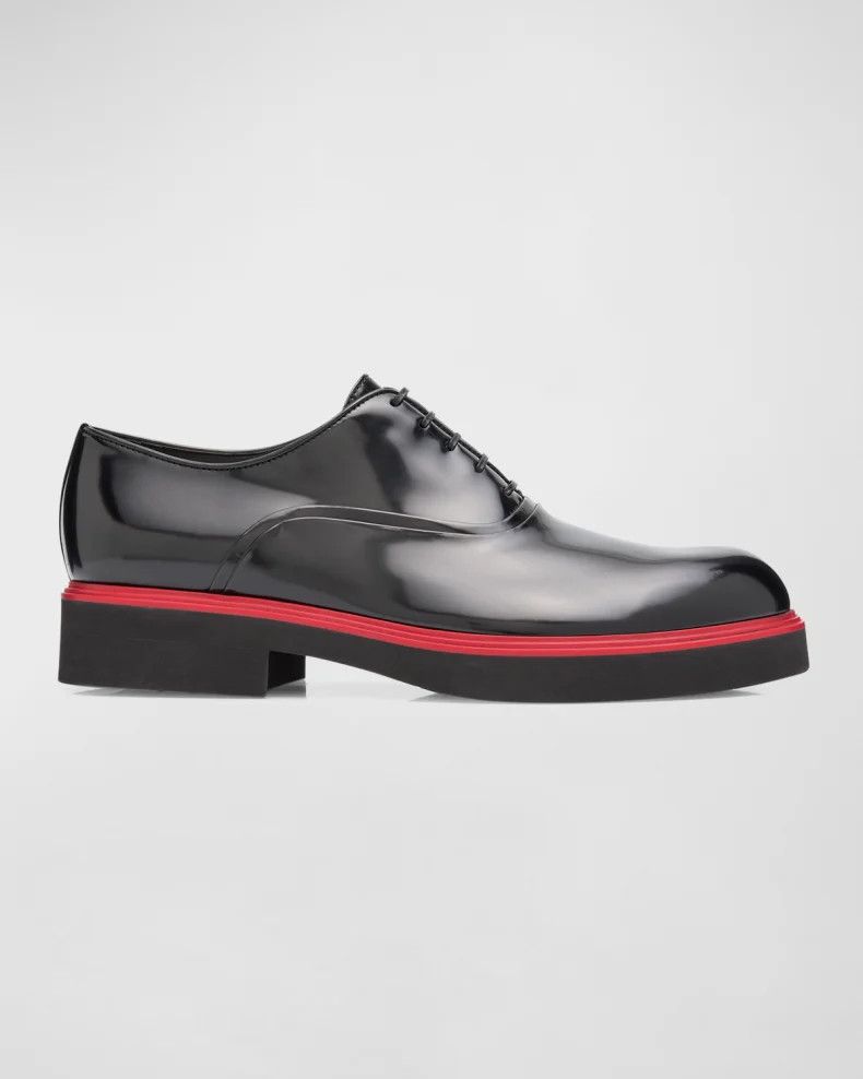 Salvatore Ferragamo o1s1rm1224 Fiorino Leather Derby Loafers in Black Size US 7 / EU 40 - 1 Thumbnail