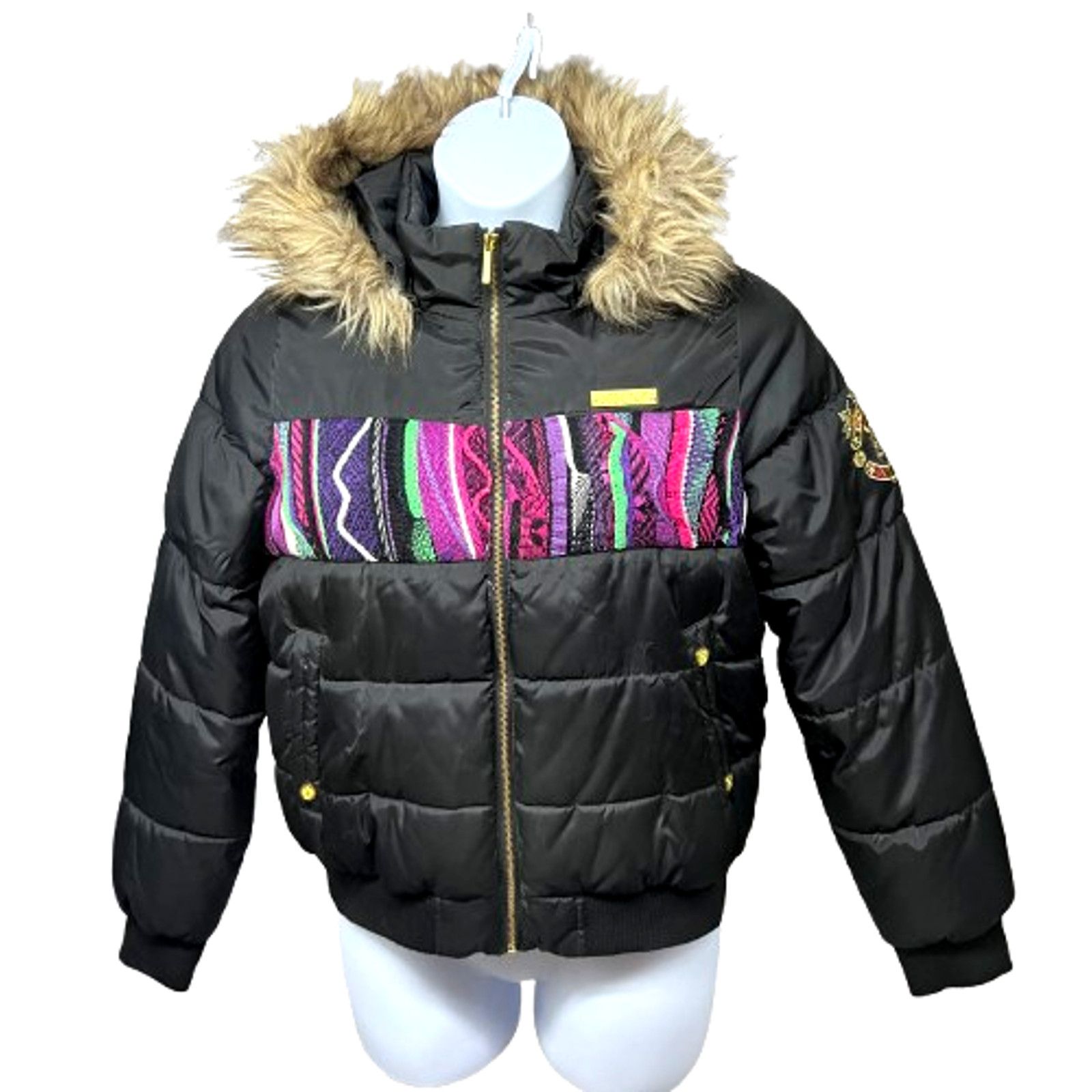 Coogi Coogi Vintage Black Zip Up Puffer Jacket XL Faux Fur Hood Size XL / US 12-14 / IT 48-50 - 2 Thumbnail