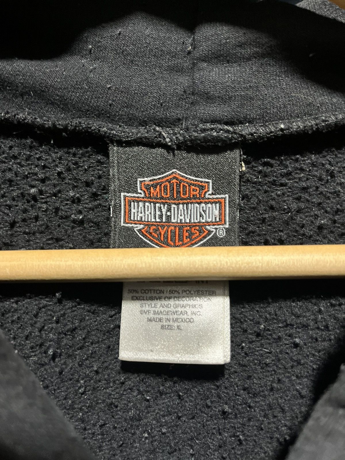 Harley Davidson × Vintage CRAZY Y2K HARLEY DAVIDSON FLAMES SKULL GRUNGE ZIP-UP HOODIE Size US L / EU 52-54 / 3 - 10 Thumbnail