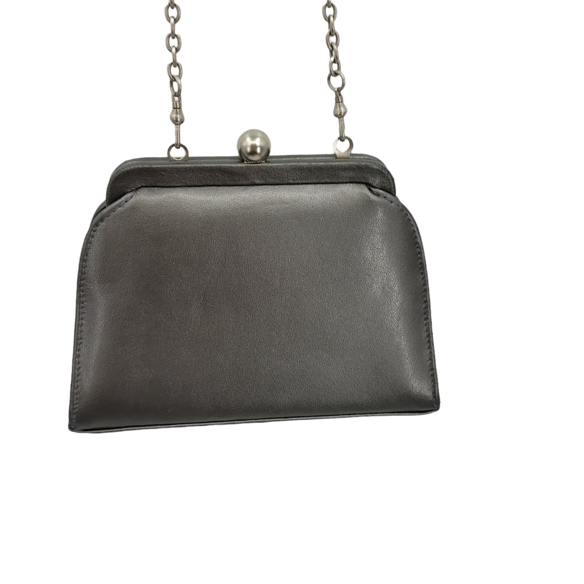 Vintage Vtg Inge Christopher Evening Bag Gunmetal Gray Faux Leather Size ONE SIZE - 4 Thumbnail