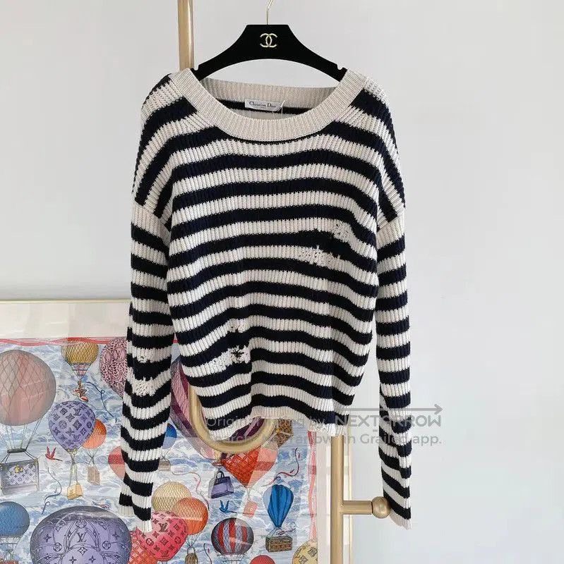 Dior Dior Striped Wool Sweater for Women . Size M / US 6-8 / IT 42-44 - 1 Thumbnail