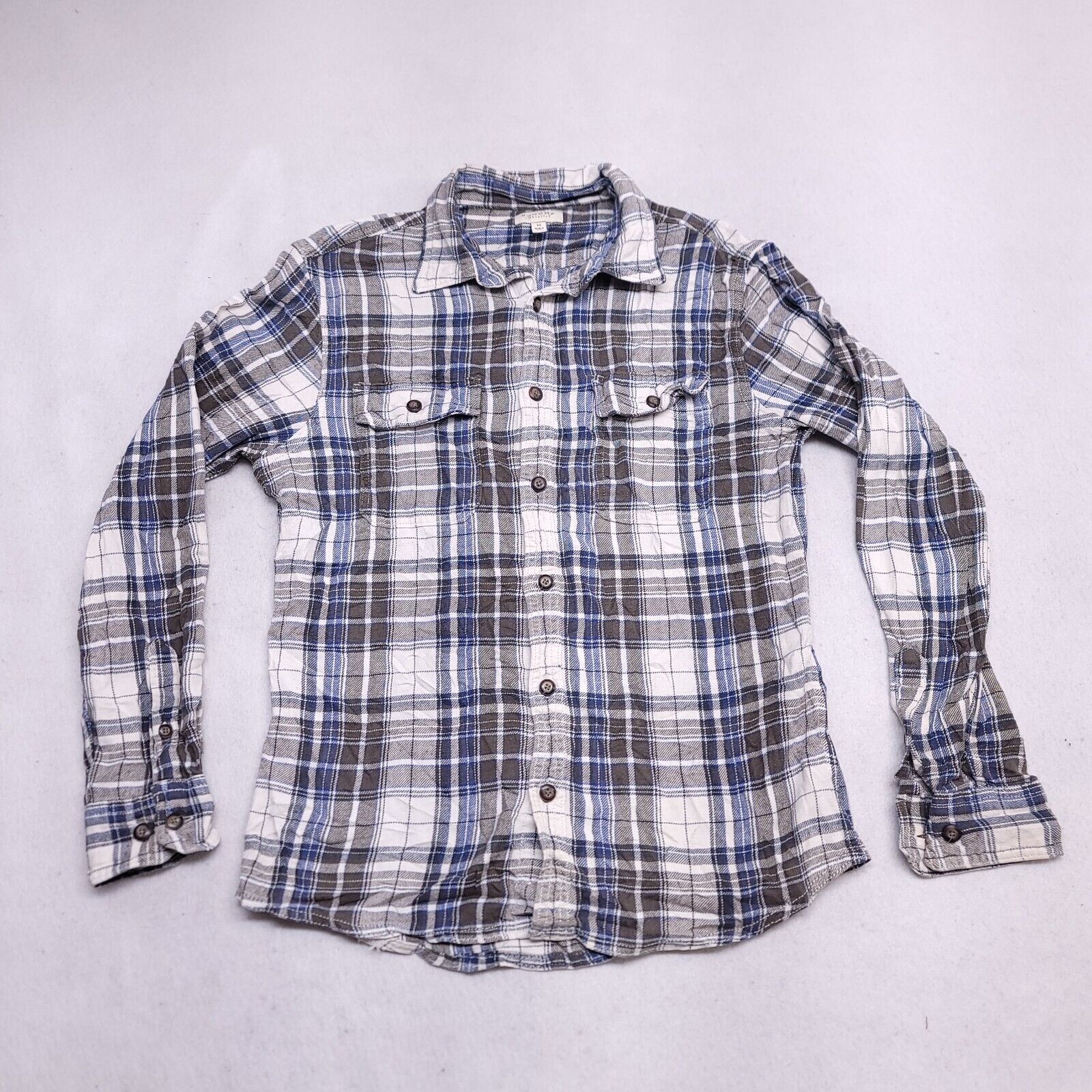 Sonoma Sonoma Madras Flannel Shirt Mens Size M Blue Brown White Size US M / EU 48-50 / 2 - 2 Thumbnail