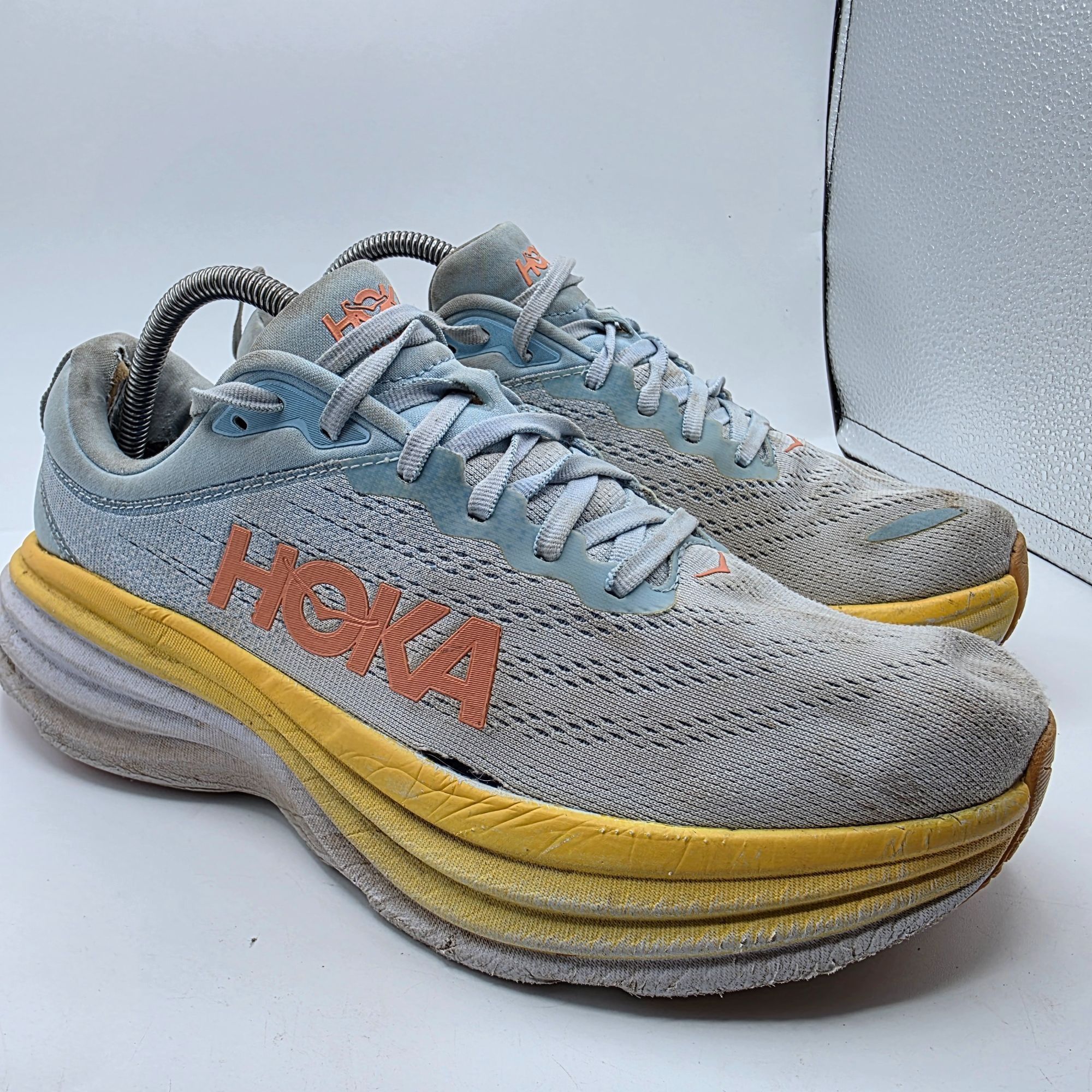 Hoka Hoka One One Bondi 8 Womens Size 10.5 B Gray Yellow Athletic Size US 10.5 / IT 40.5 - 1 Thumbnail