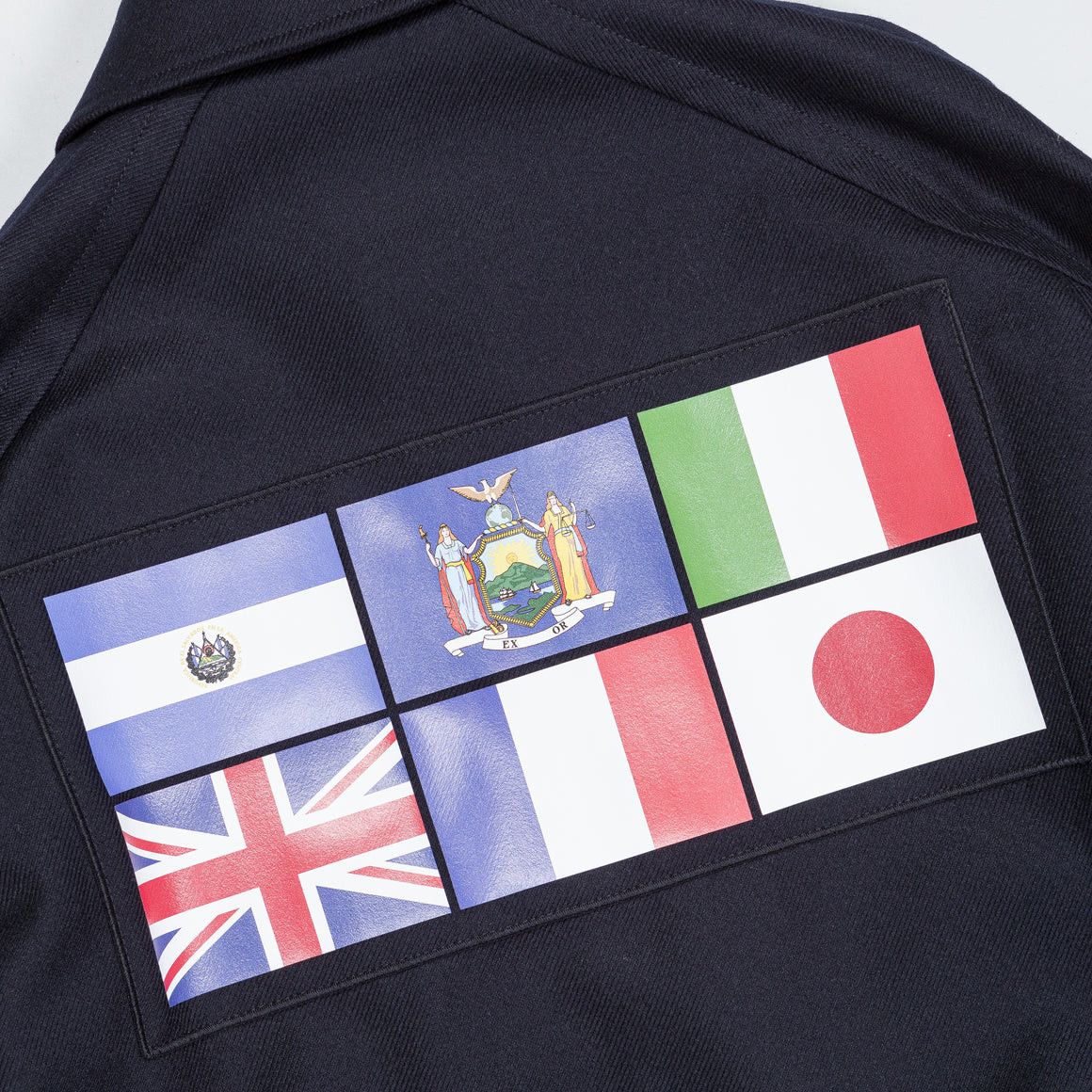 4SDESIGNS Split Raglan Bomber - Navy w/ Flag Motif Size US M / EU 48-50 / 2 - 8 Thumbnail