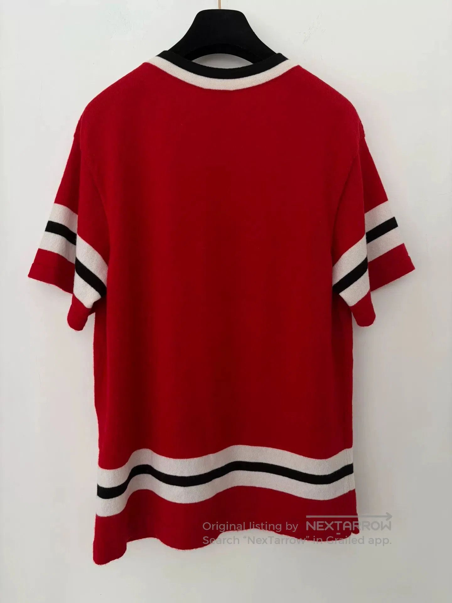Chanel Chanel Red Knit Sporty CC Stripe Top. Size US XS / EU 42 / 0 - 3 Thumbnail