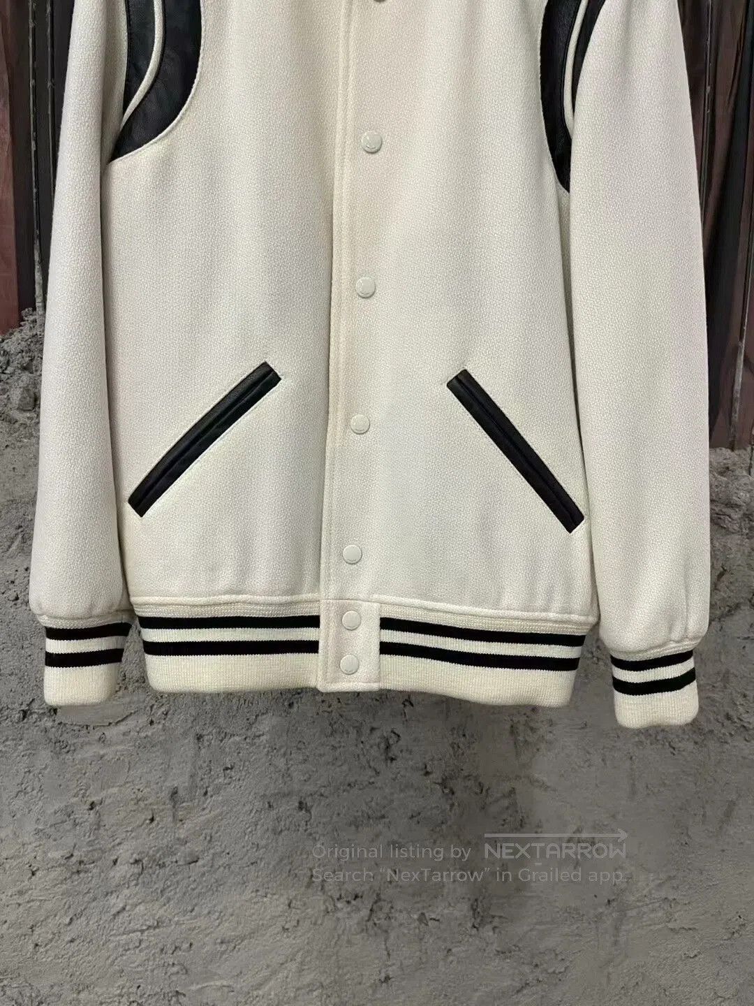 Saint Laurent Paris Saint Laurent White Baseball Jacket. Size US XS / EU 42 / 0 - 4 Thumbnail