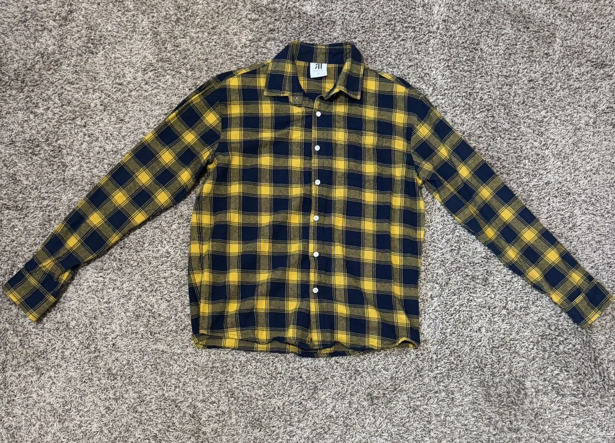 Richie Le Collection Richie Le Navy Yellow Plaid Flannel Size US L / EU 52-54 / 3 - 1 Thumbnail