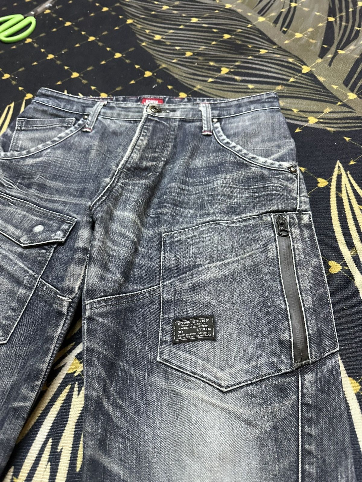 Edwin Vintage Edwin BlueTrip Spiral Leg Cargo Whiskers Denim Size US 29 - 5 Thumbnail