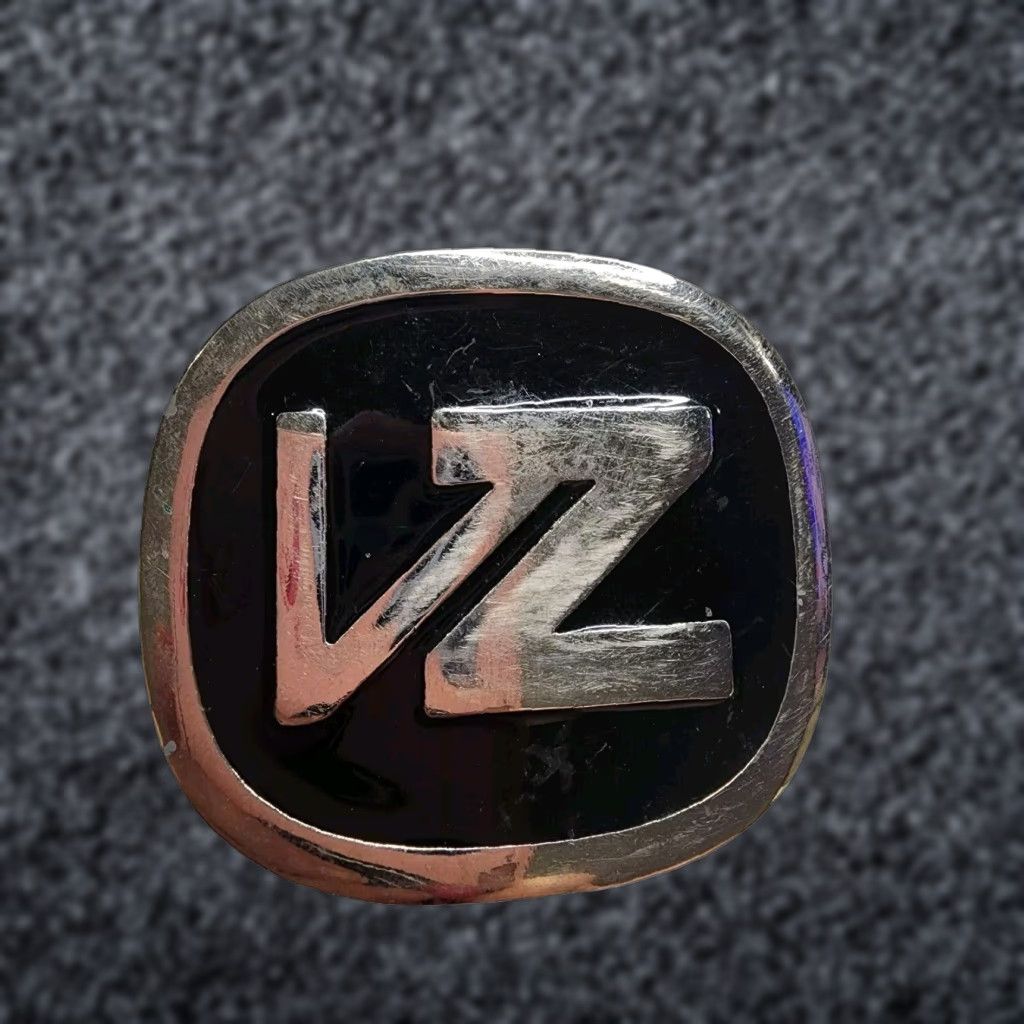 VonZipper VINTAGE Vonzipper Belt Buckle Large Enamel Silver Black Men's Belt Buckle 2 in Fits 2 in Silver 60s 70s 80s Mens Size ONE SIZE - 1 Thumbnail