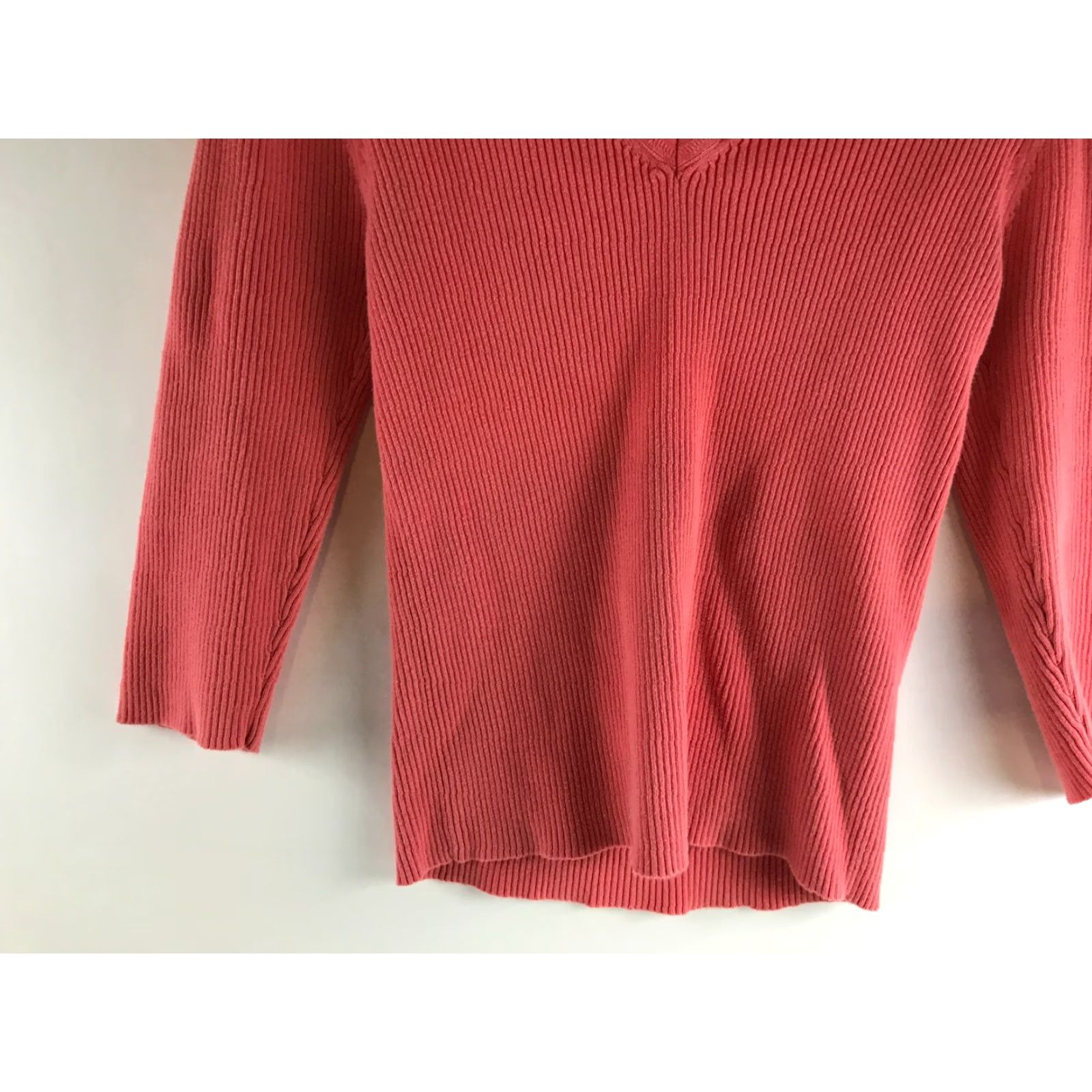 Old Navy Old Navy Shirt Women Large Pink V-neck Ribbed 3/4 Sleeve Tee, Casual, Regular, 100% Cotton, Solid, Modern Basic Size L / US 10 / IT 46 - 4 Thumbnail