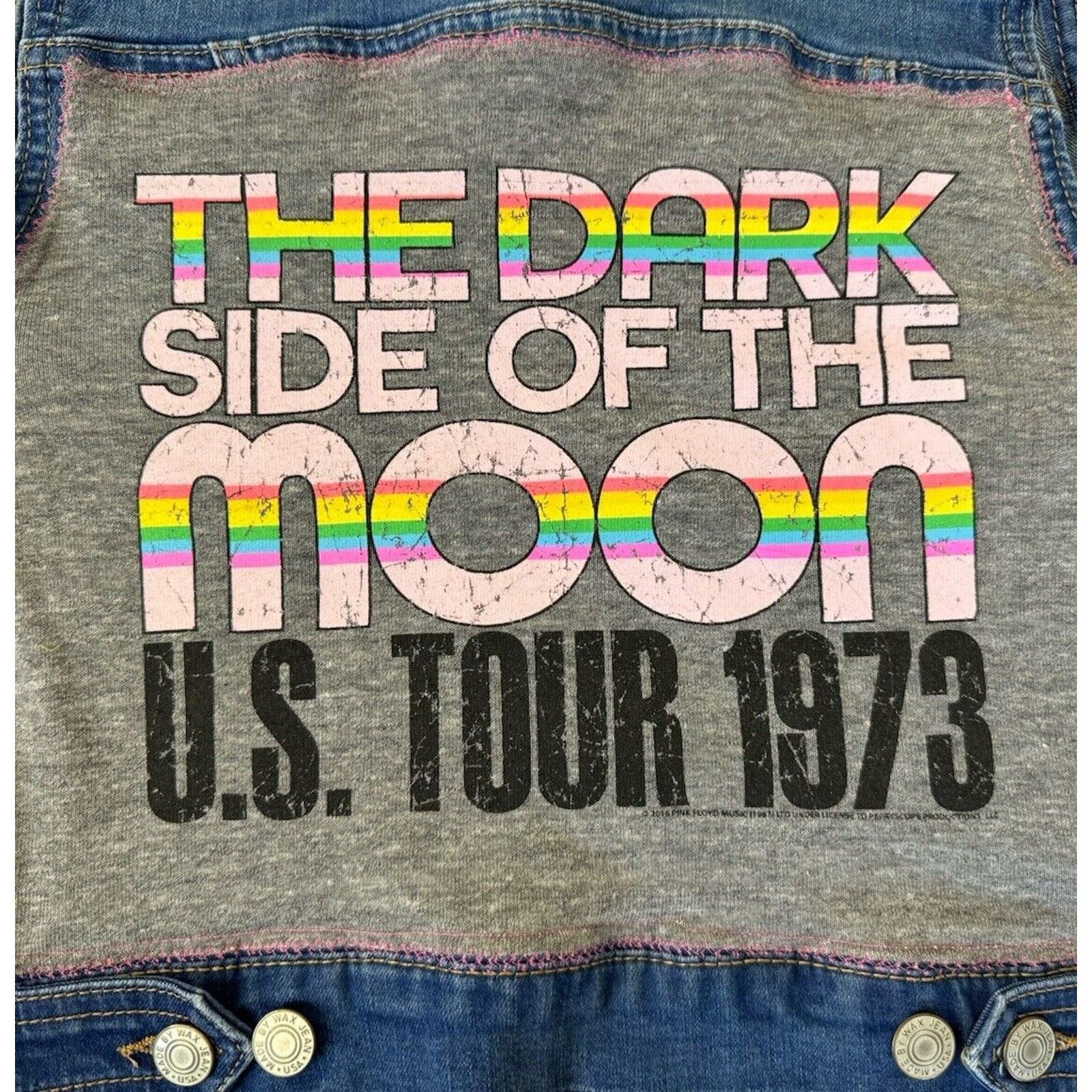 Pink Floyd PINK FLOYD 70s Vintage Retro Upcycled Denim Rainbow Vest S Size S / US 4 / IT 40 - 9 Thumbnail