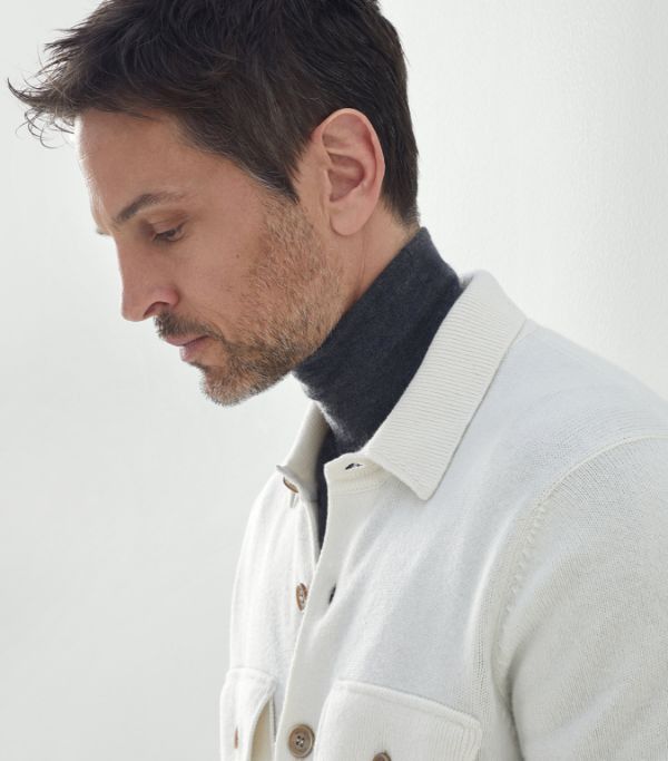 Brunello Cucinelli o1w1db10924 Cashmere Cardigan in White Size US XXL / EU 58 / 5 - 5 Thumbnail