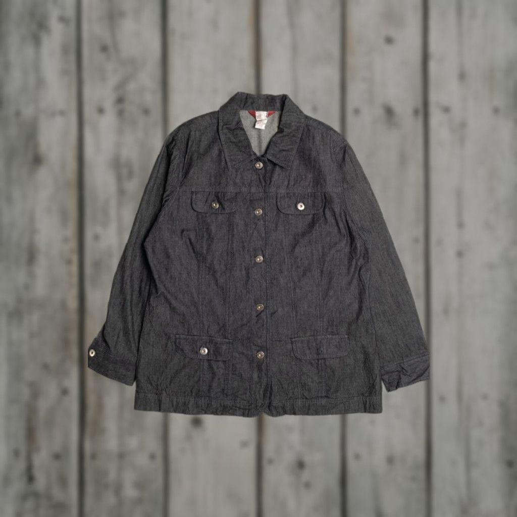 Northern Reflections VINTAGE Northern Reflections Black Denim Jacket Large Button-Up Pockets Shirt Adults Large Black Denim Jacket Size US L / EU 52-54 / 3 - 1 Thumbnail