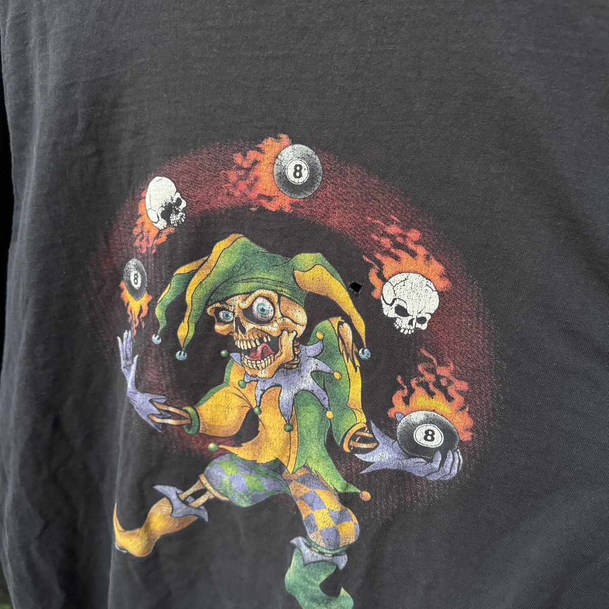 Vintage Thrashed Faded Distressed Joker Biker Longsleeve ERD Grunge Size US L / EU 52-54 / 3 - 4 Thumbnail