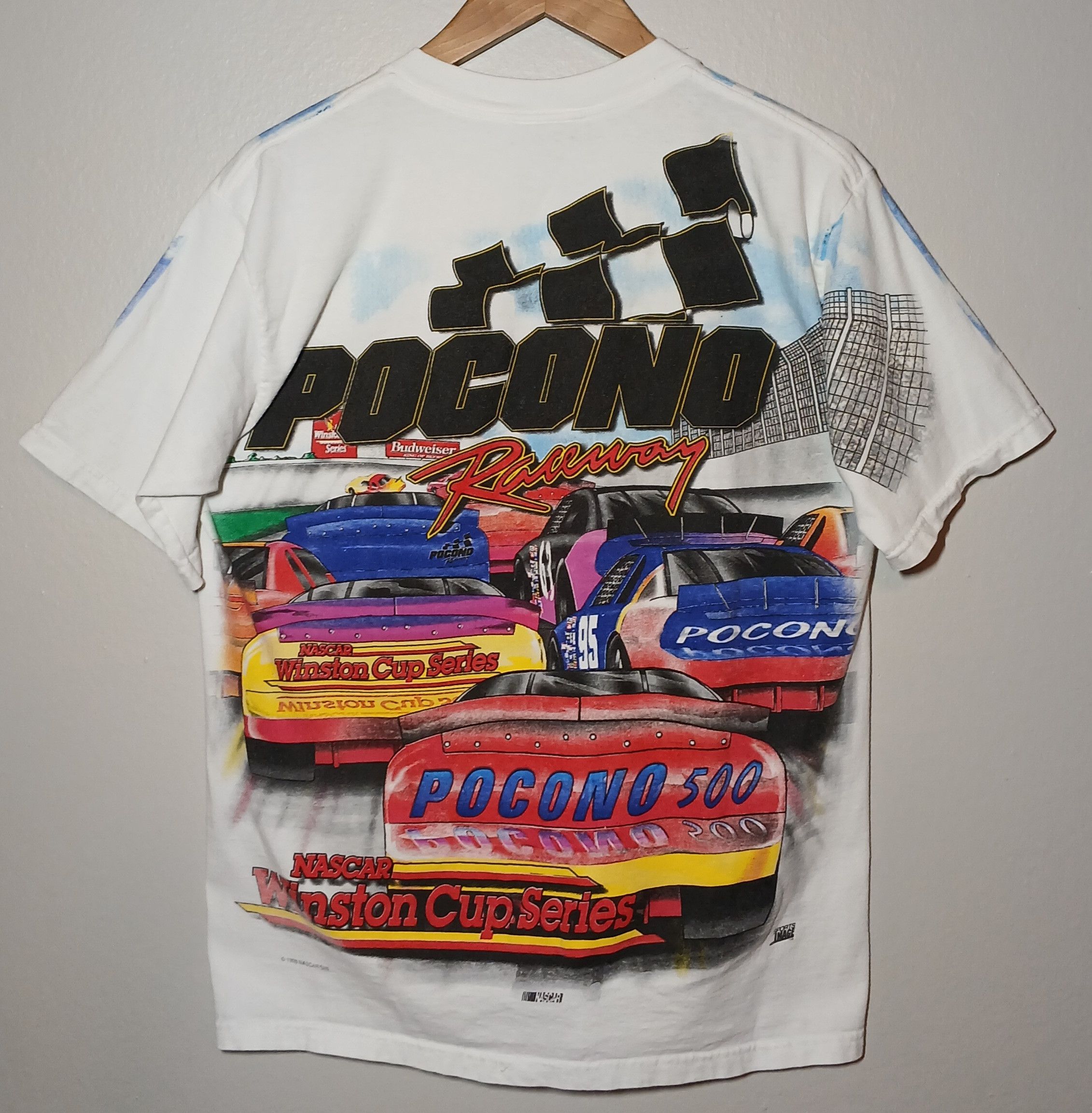 NASCAR Vintage Pocono 500 Racing T-shirt Size US L / EU 52-54 / 3 - 4 Thumbnail