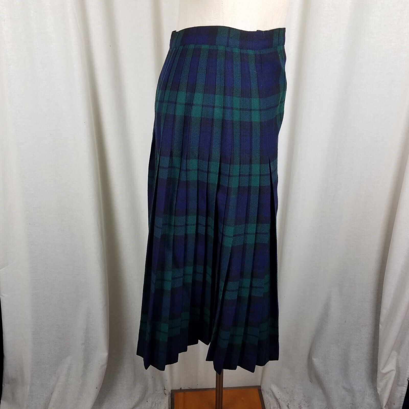 Vintage Vtg Aljean Pleated Wool Tartan Plaid Kilt Wrap Skirt 28in Size 28" / US 6 / IT 42 - 8 Thumbnail