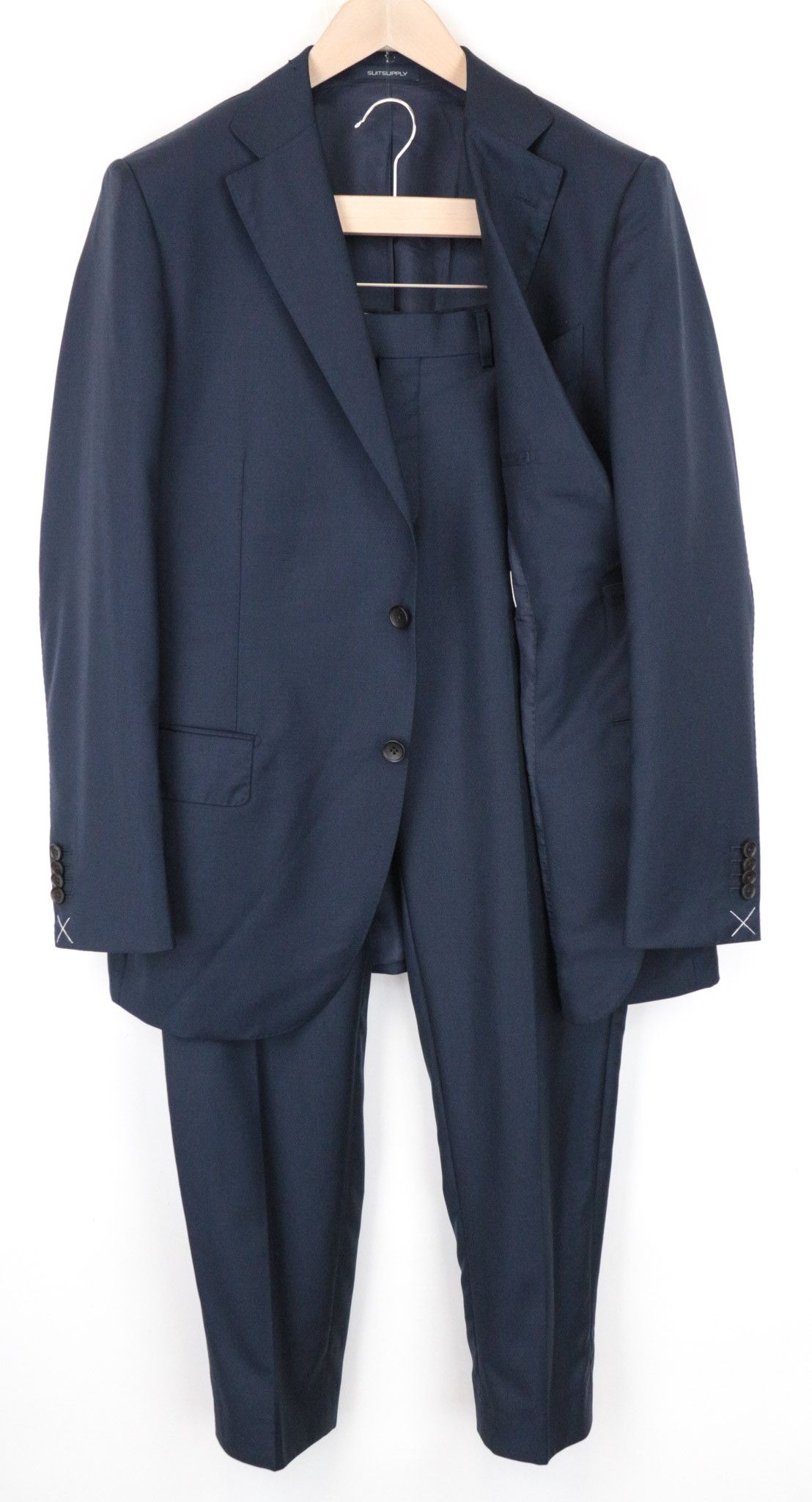 image of Suitsupply Lazio Uk42R Wool S110 Blue Slim Cut Suit 68673, Men's