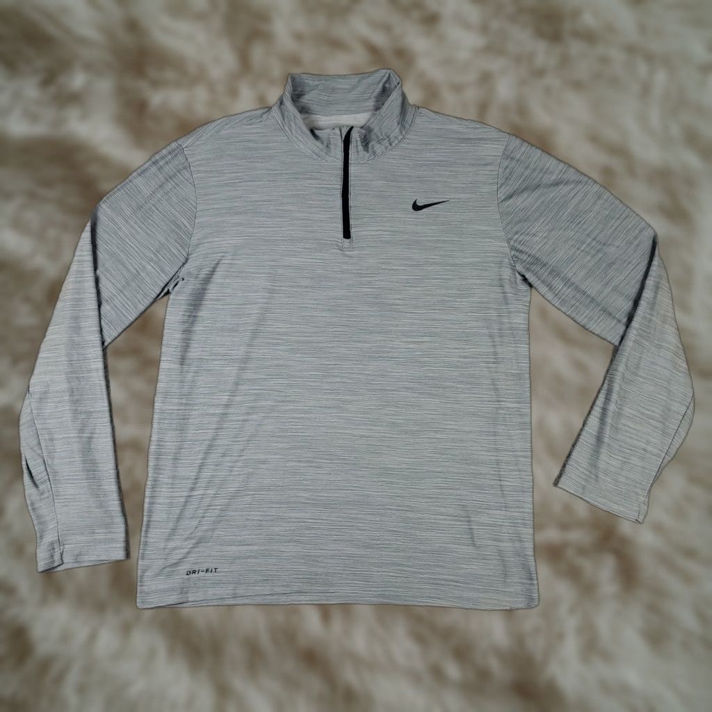 Nike Nike Dri-Fit Golf 1/4 Zip Shirt Men M Gray Long Sleeve Pullover 1/4 Zip All Seasons Activewear Mens Size US M / EU 48-50 / 2 - 1 Thumbnail