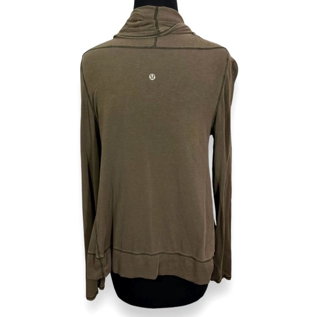 Lululemon Lululemon Draped Open Front Cardigan Wrap Olive Brown Womens Cardigan S Brown Womens Size S / US 4 / IT 40 - 2 Thumbnail
