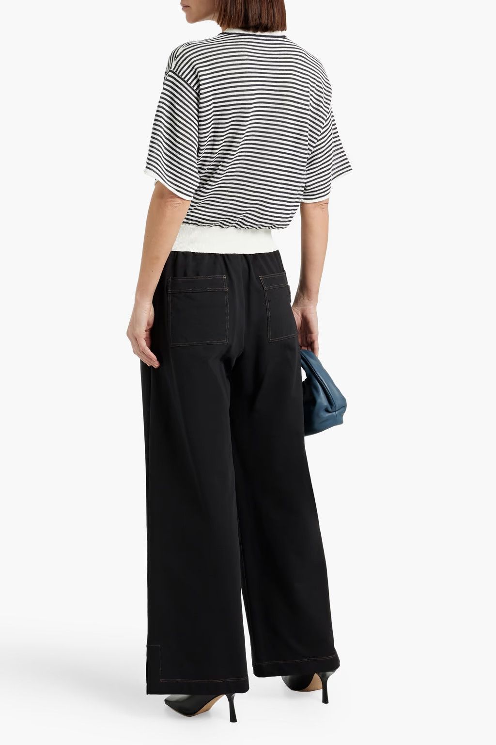 Brunello Cucinelli o1y0825 Crewneck Sweater in White/Black Size XL / US 12-14 / IT 48-50 - 3 Thumbnail