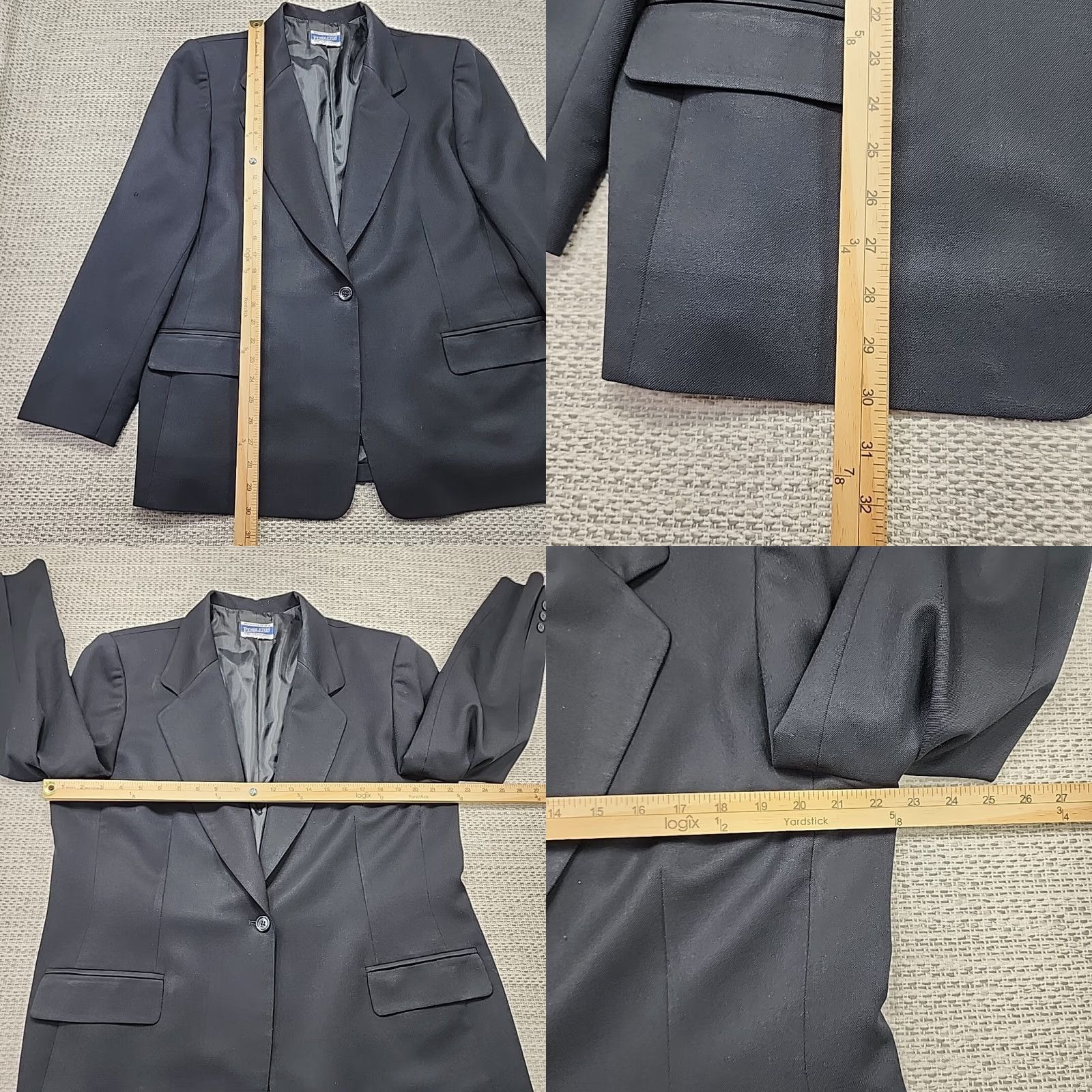 Pendleton VINTAGE Pendleton Blazer Womens 44 Black One-Button 100% Wool USA Made Size M / US 6-8 / IT 42-44 - 9 Thumbnail