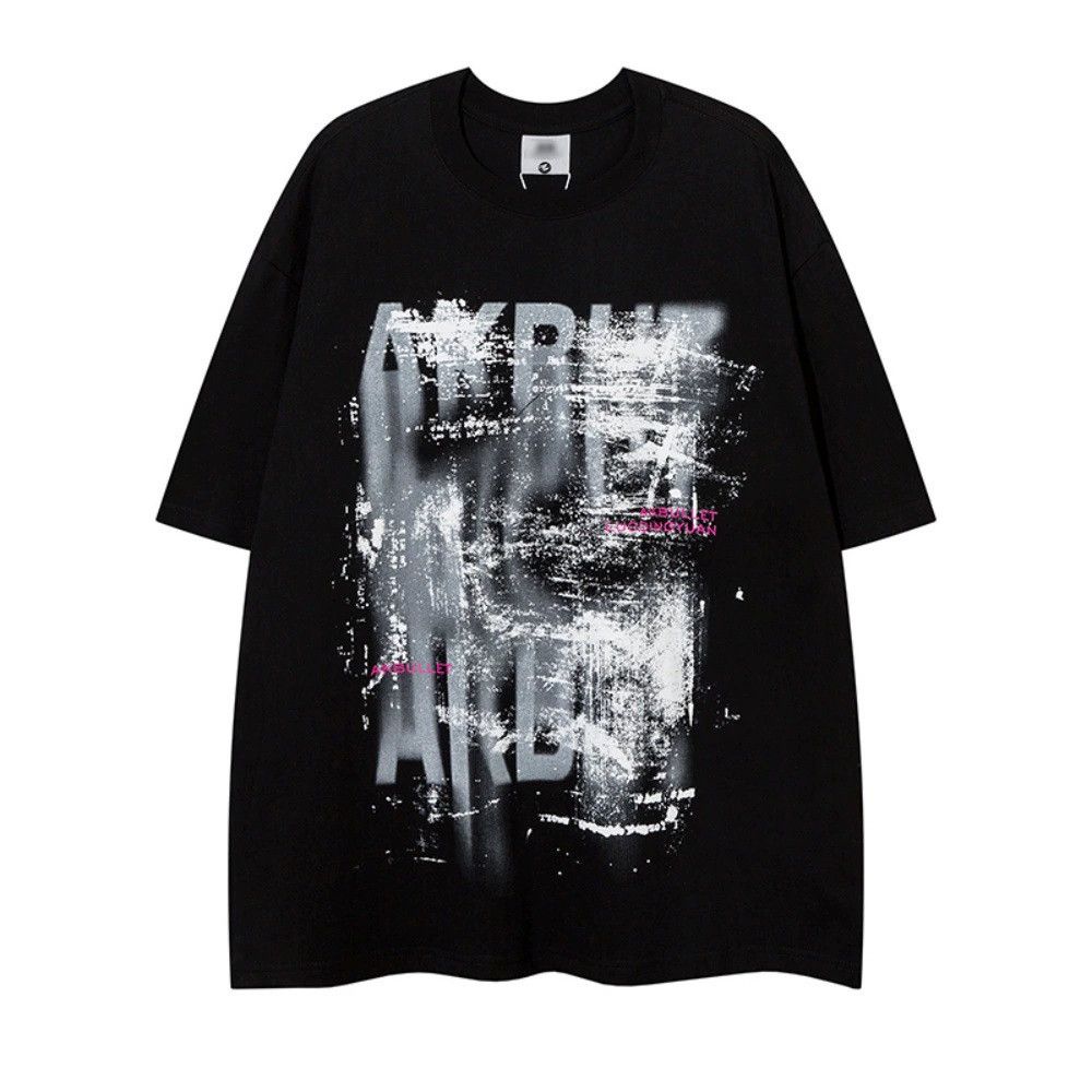 Vintage Men's loose hip-hop graffiti ink casual T-shirt Size US M / EU 48-50 / 2 - 1 Thumbnail