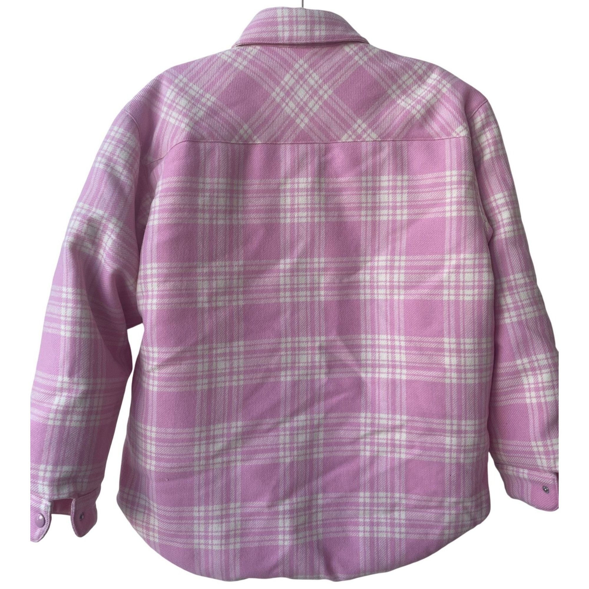 Miu Miu Miu Miu Pink & White Plaid Wool Button-Up Shirt Jacket Women Size XS / US 0-2 / IT 36-38 - 2 Thumbnail