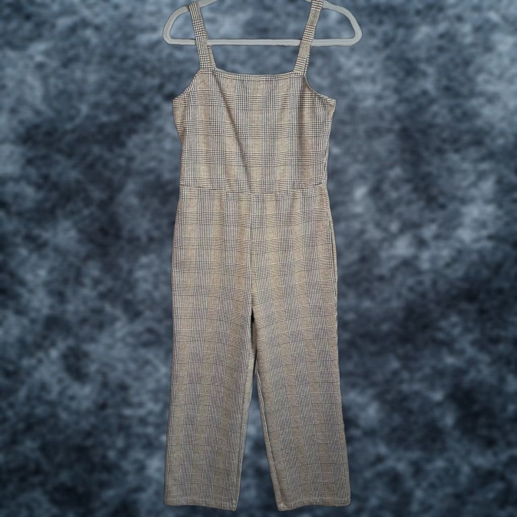 Sanctuary Sanctuary Womens Sleeveless Plaid Jumpsuit Size Medium Gray Polyester/Rayon Size 32" / US 10 / IT 46 - 1 Thumbnail
