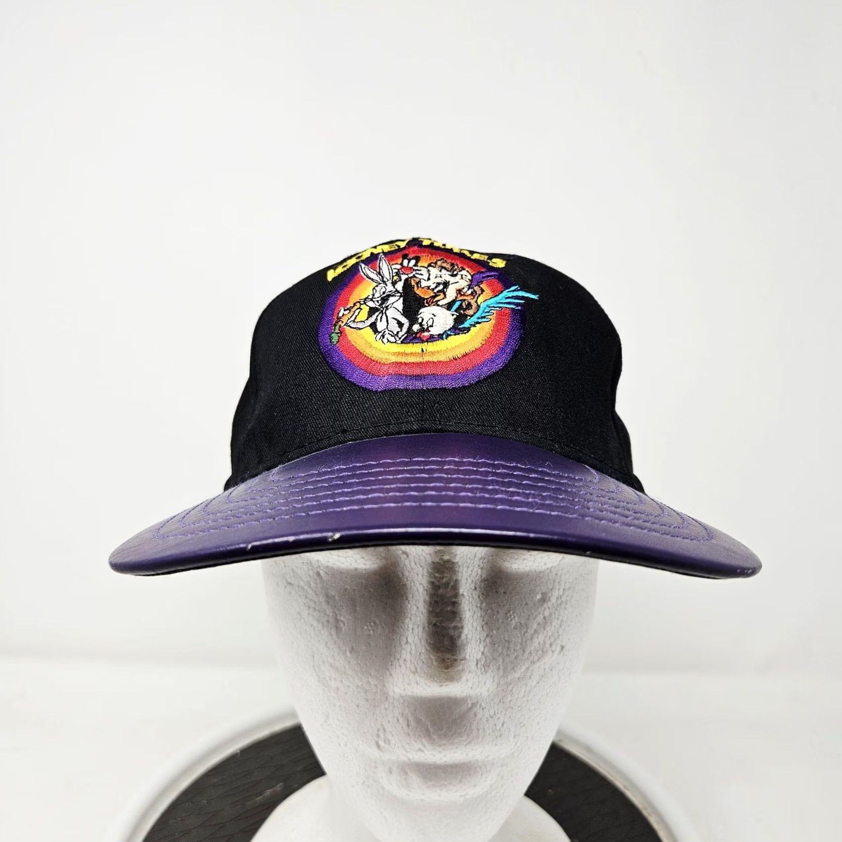 Vintage VINTAGE Looney Tunes Hat Cap Baseball Strap Back One Size Black Mens Cartoon 90s Size ONE SIZE - 2 Thumbnail