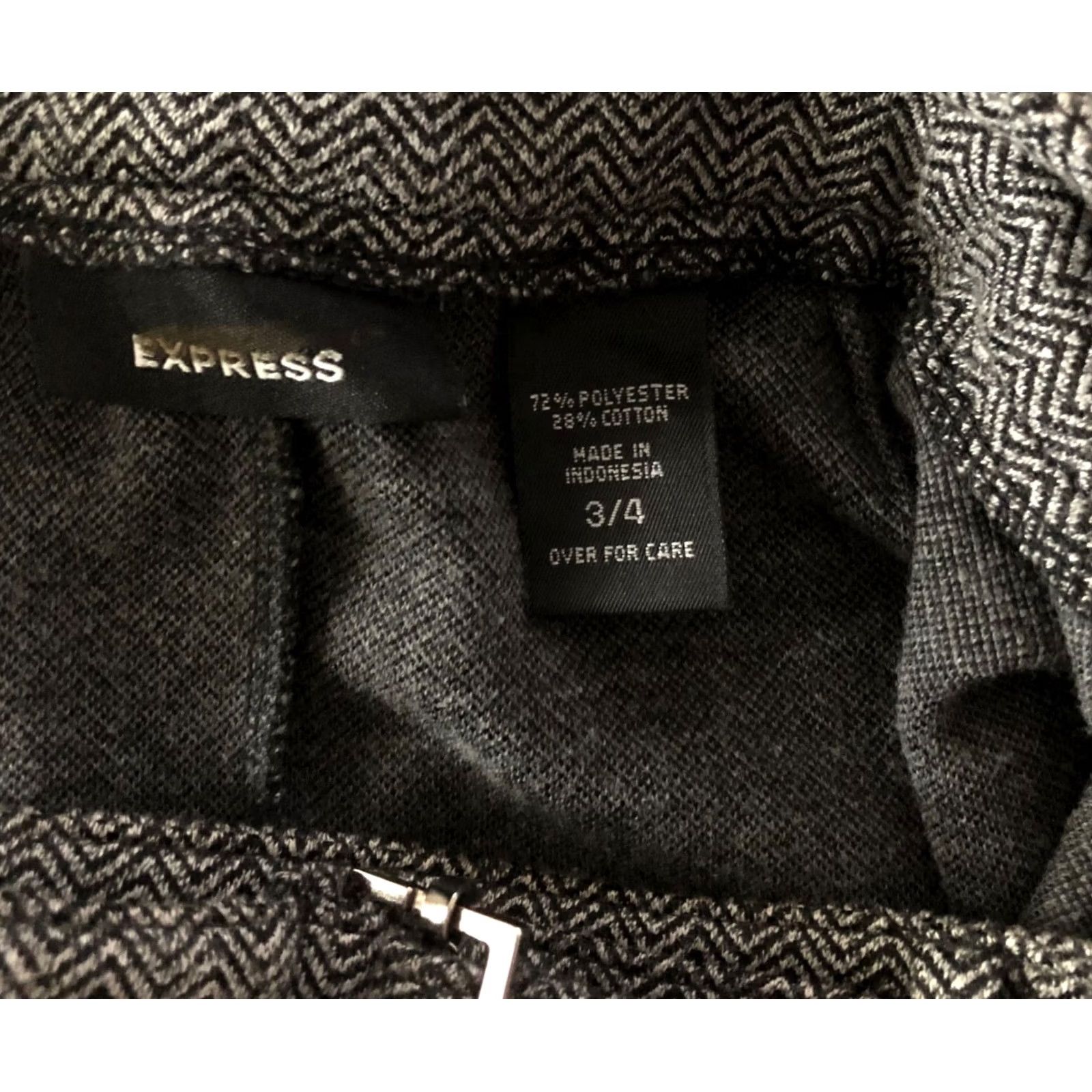 Express Express Gray Herringbone Tweed Mini Skirt 3/4 29"W career preppy office Straight Size 26" / US 2 / IT 38 - 4 Thumbnail