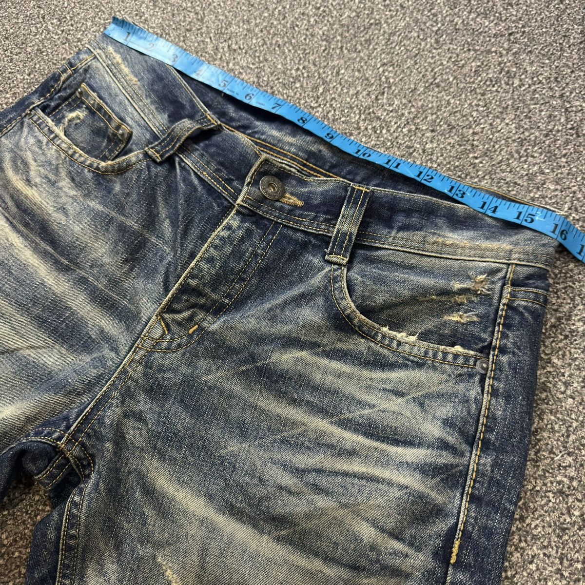 Tornado Mart Flared 🔥🇯🇵 Vintage 90s Diggity Distressed Whisker Jeans Denim Size US 32 / EU 48 - 23 Thumbnail