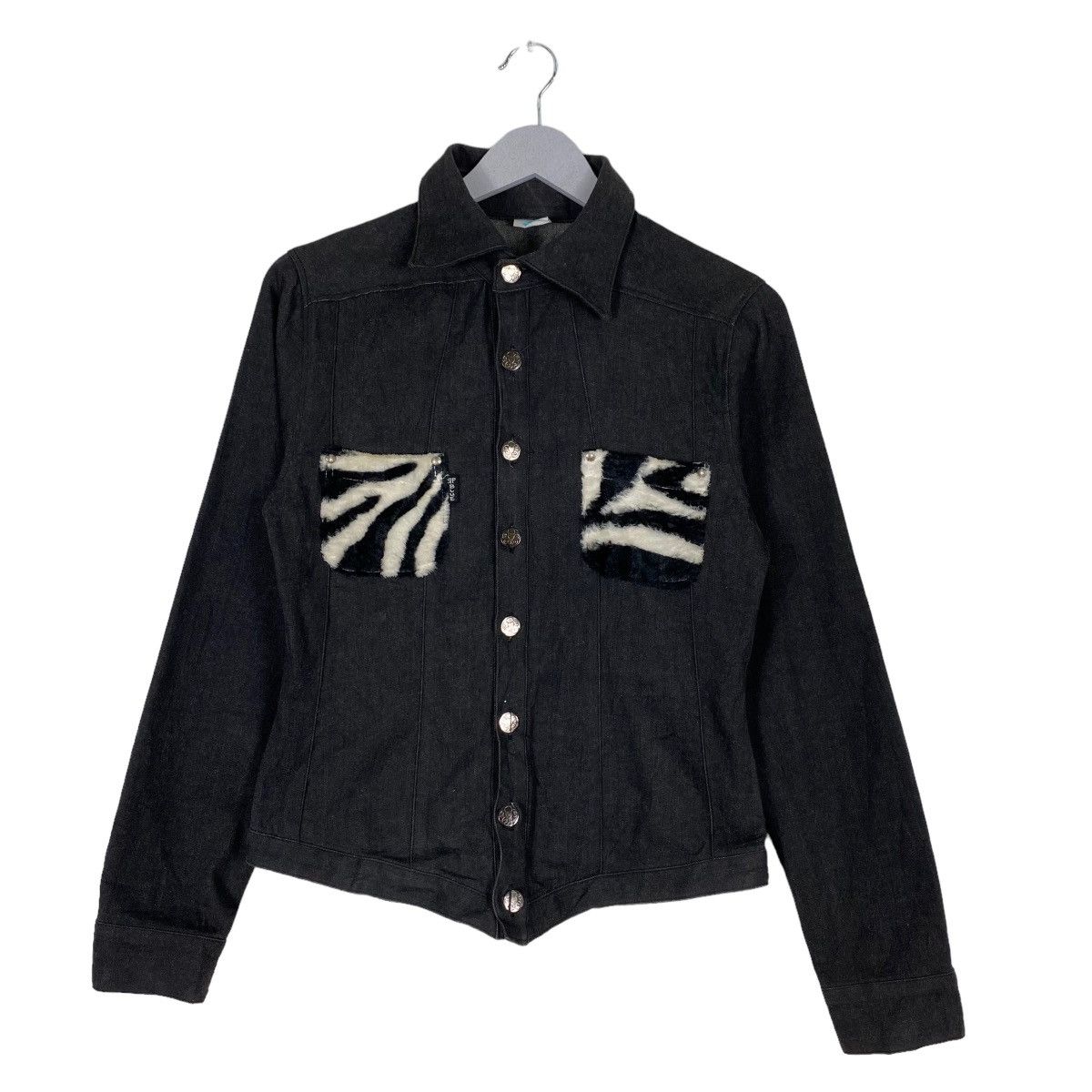 image of Blue Blue Japan Rp Blue Zebra Denim Jacket in Black, Men's (Size Small)