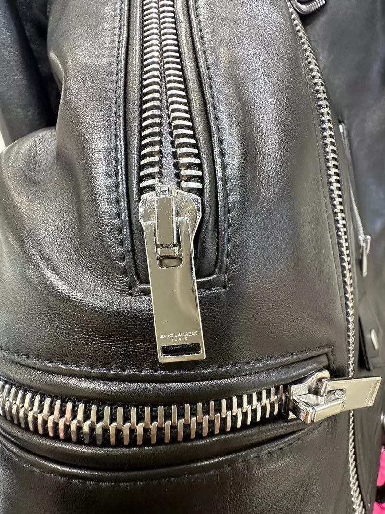 Saint Laurent Paris Saint Laurent Paris Solid color zipper leather jacket-2506 Size US XS / EU 42 / 0 - 5 Thumbnail