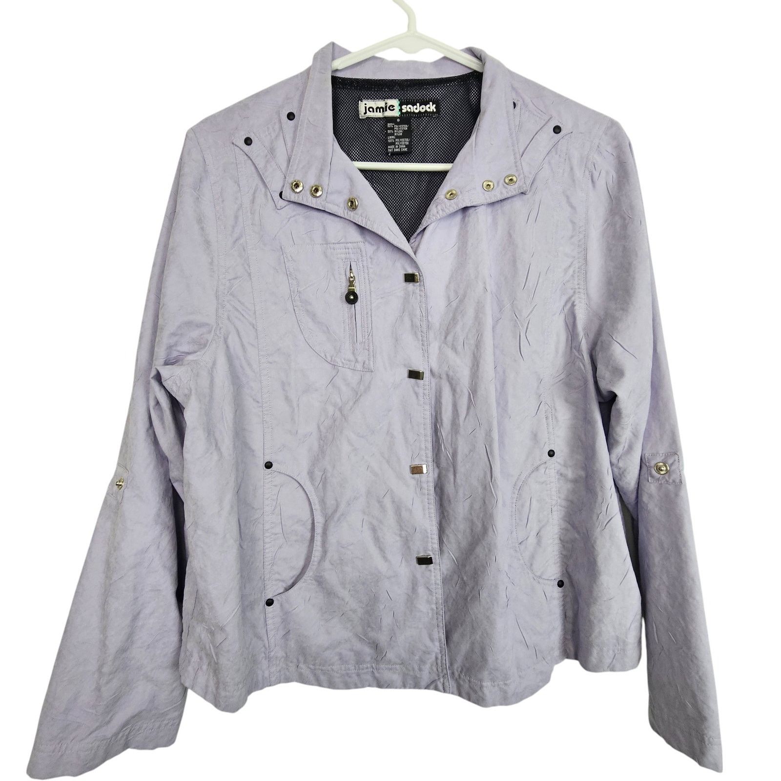 Jamiesons Of Shetland Jamie Sadock Womens Lavender Snap Jacket Sz S Gorpcore Golf Size S / US 4 / IT 40 - 1 Thumbnail