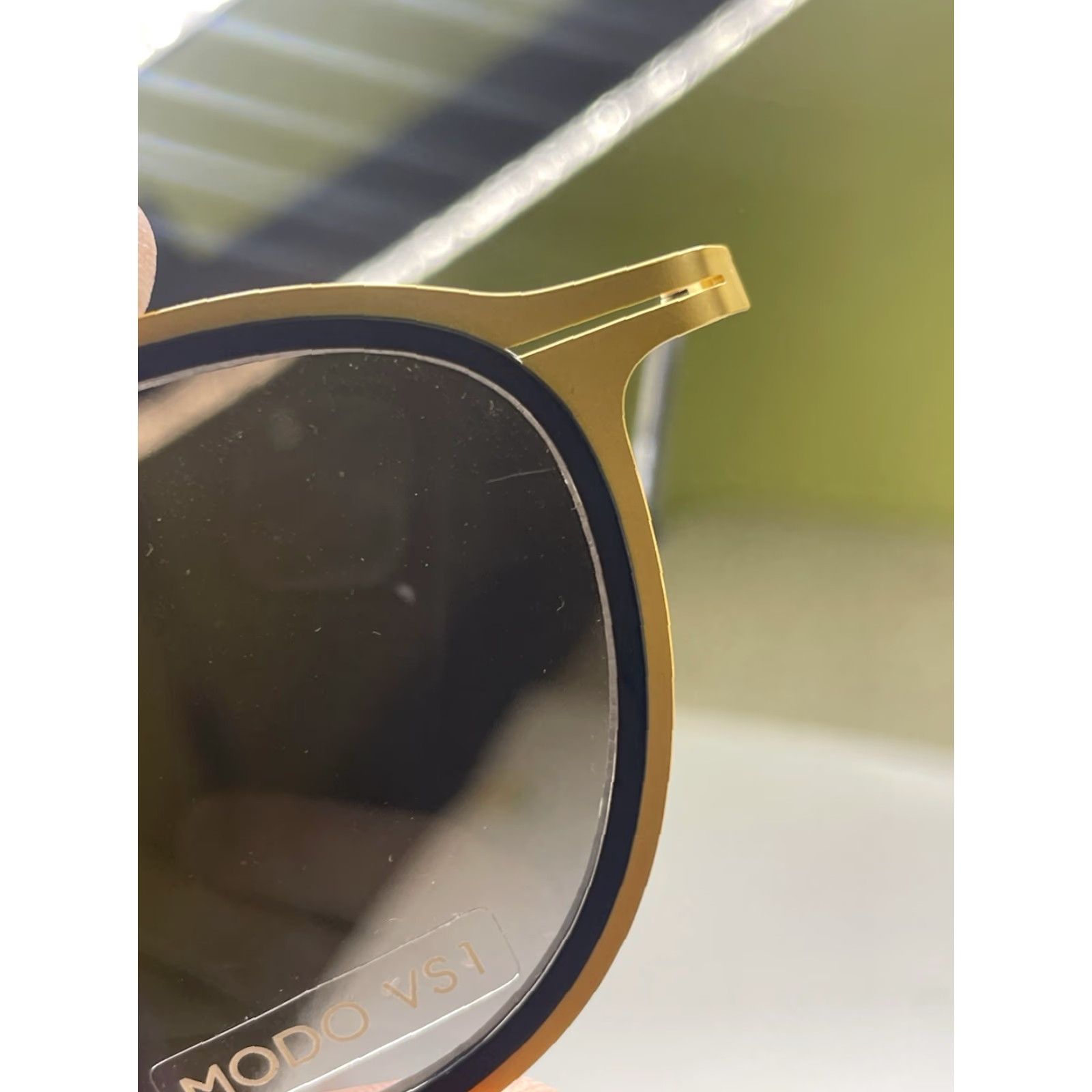 Vintage VINTAGE Modo Polarized Men's Sunglasses Trotter Aviator Titanium Gold 50-22-140 Zeiss Black Green UV 100% Japan Mens Size ONE SIZE - 7 Thumbnail