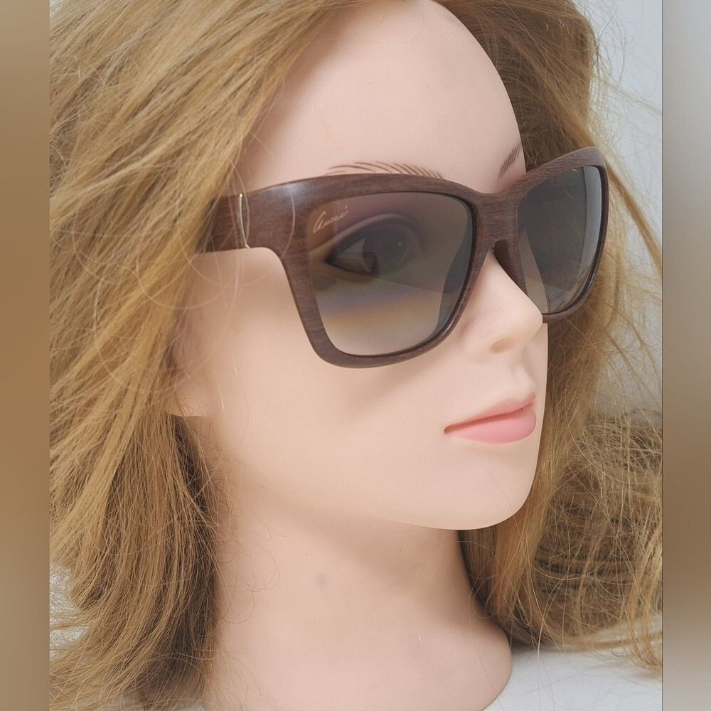 Gucci Gucci Women's Sunglasses Wood Grain Polarized Square GG 365 Size ONE SIZE - 9 Thumbnail