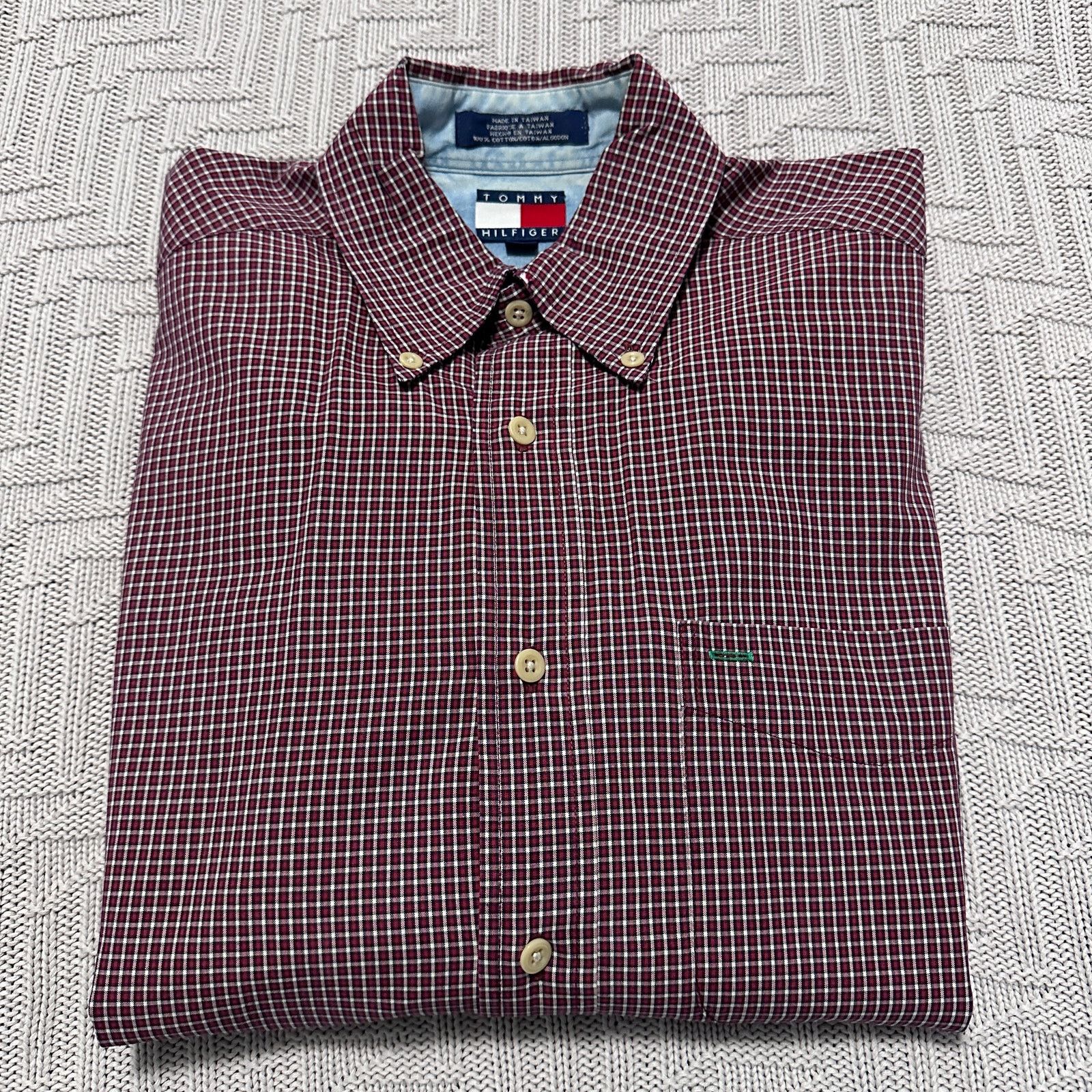 Tommy Hilfiger Vintage Tommy Hilfiger red plaid button down Size US S / EU 44-46 / 1 - 1 Thumbnail