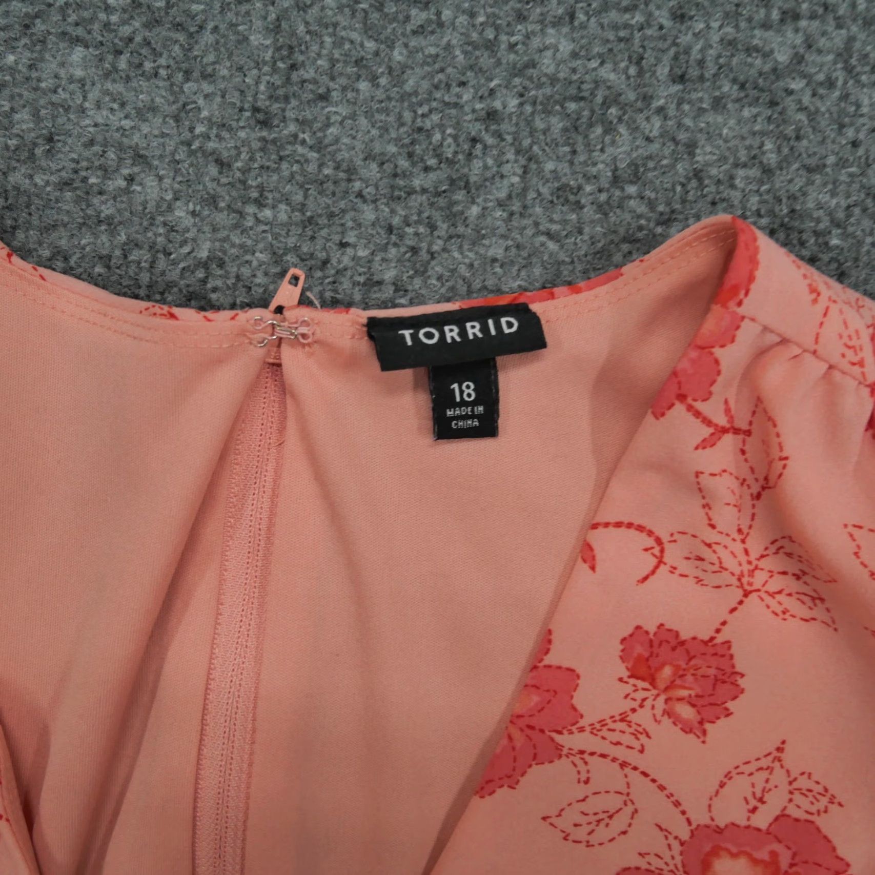 Torrid Torrid Dress Womens 18 Flowers Floral Print Wrap Short Sleeve V-Neck Pink Polyester Plus Size 18 Fit & Flare Floral Summer Spring Womens Size XXL / US 16-18 / IT 52-54 - 3 Thumbnail