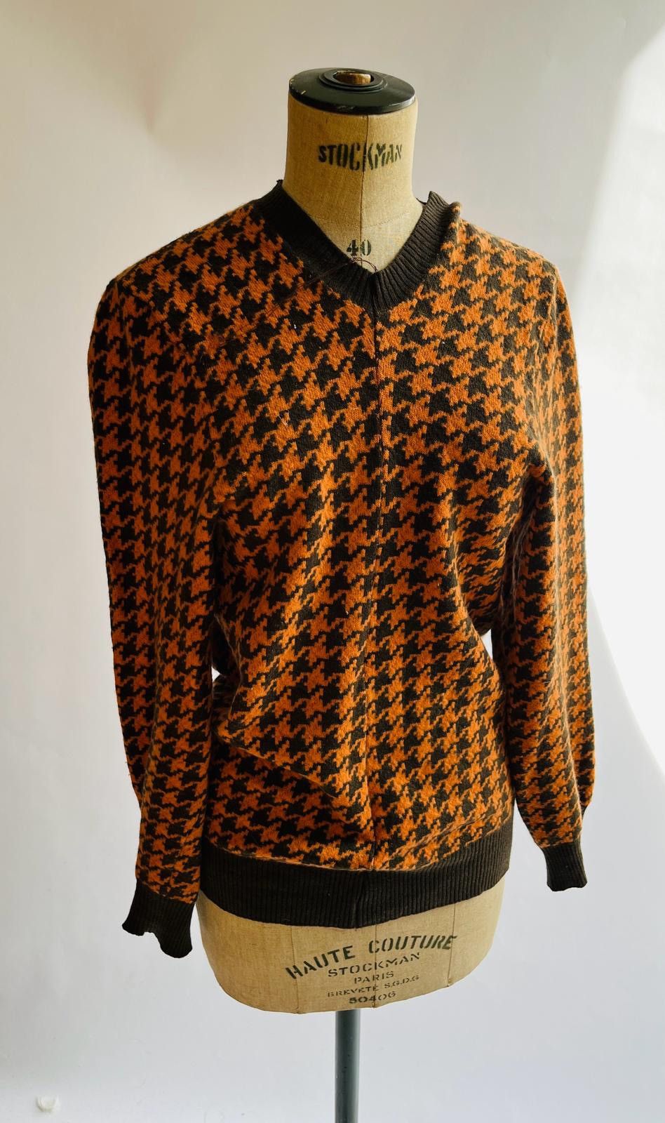 image of Hermes Orange Knit Sweater, Men's (Size Small)