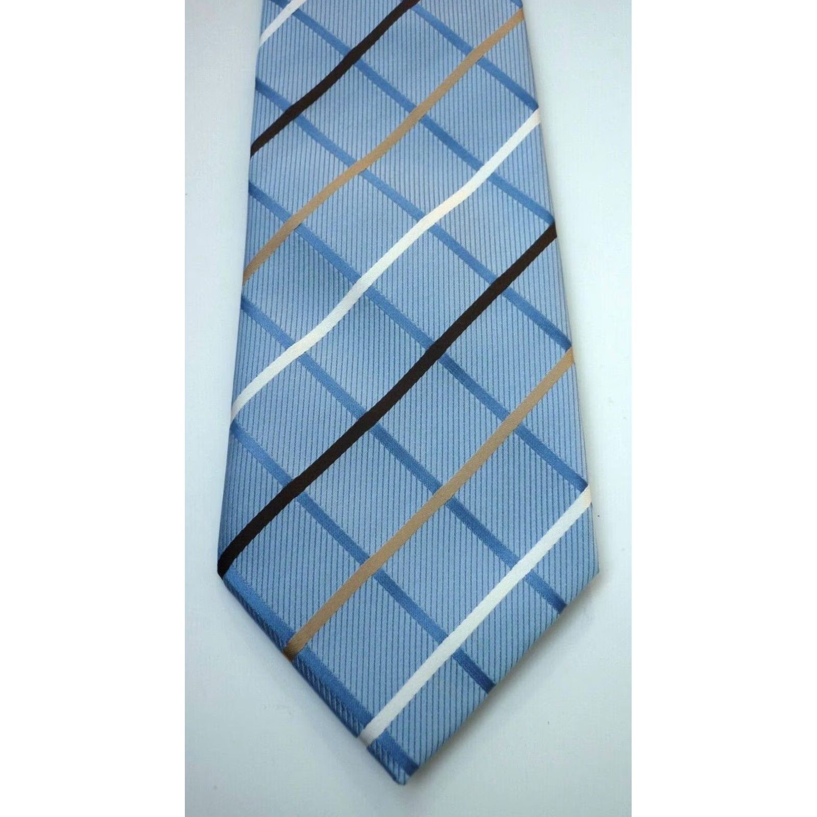 Vintage VINTAGE Donald J. Trump Signature Collection Silk Tie Plaid Mens Tie Blue 56.5" 3.75" Short 100% Silk Designer American Preppy Size ONE SIZE - 3 Thumbnail