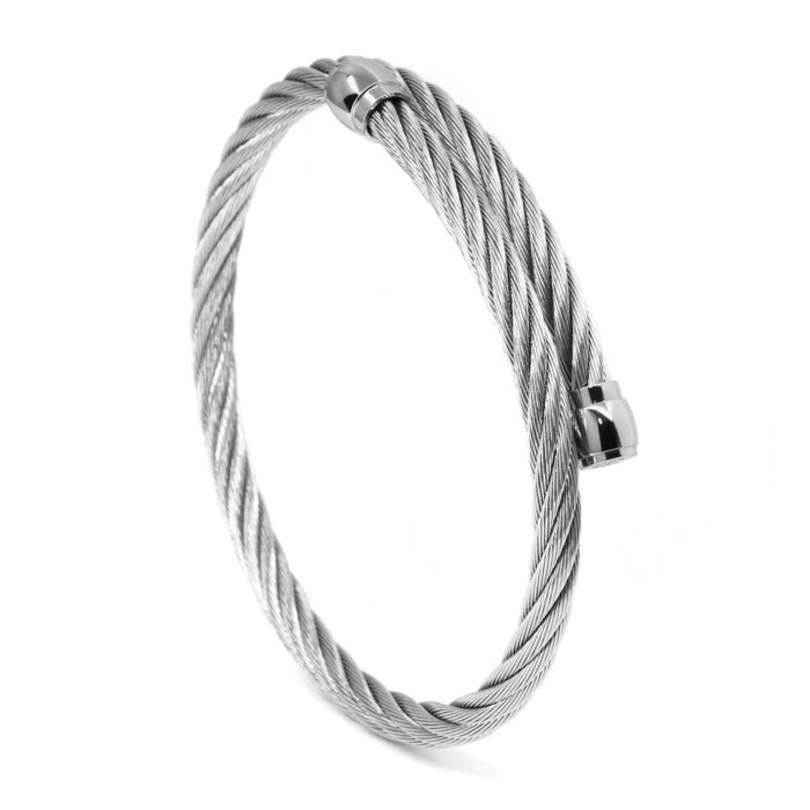 Carrol & Co. CHARRIOL Celtic Two-Tone Cable Bypass Bangle Bracelet Silver Size ONE SIZE - 2 Thumbnail