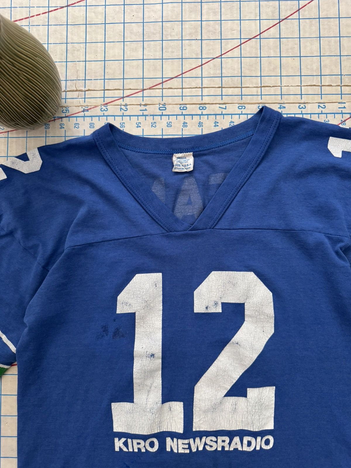 NFL × Vintage Vintage Seattle Seahawks Fan #12 V Neck Tee Fits Small Blue Size US S / EU 44-46 / 1 - 9 Thumbnail