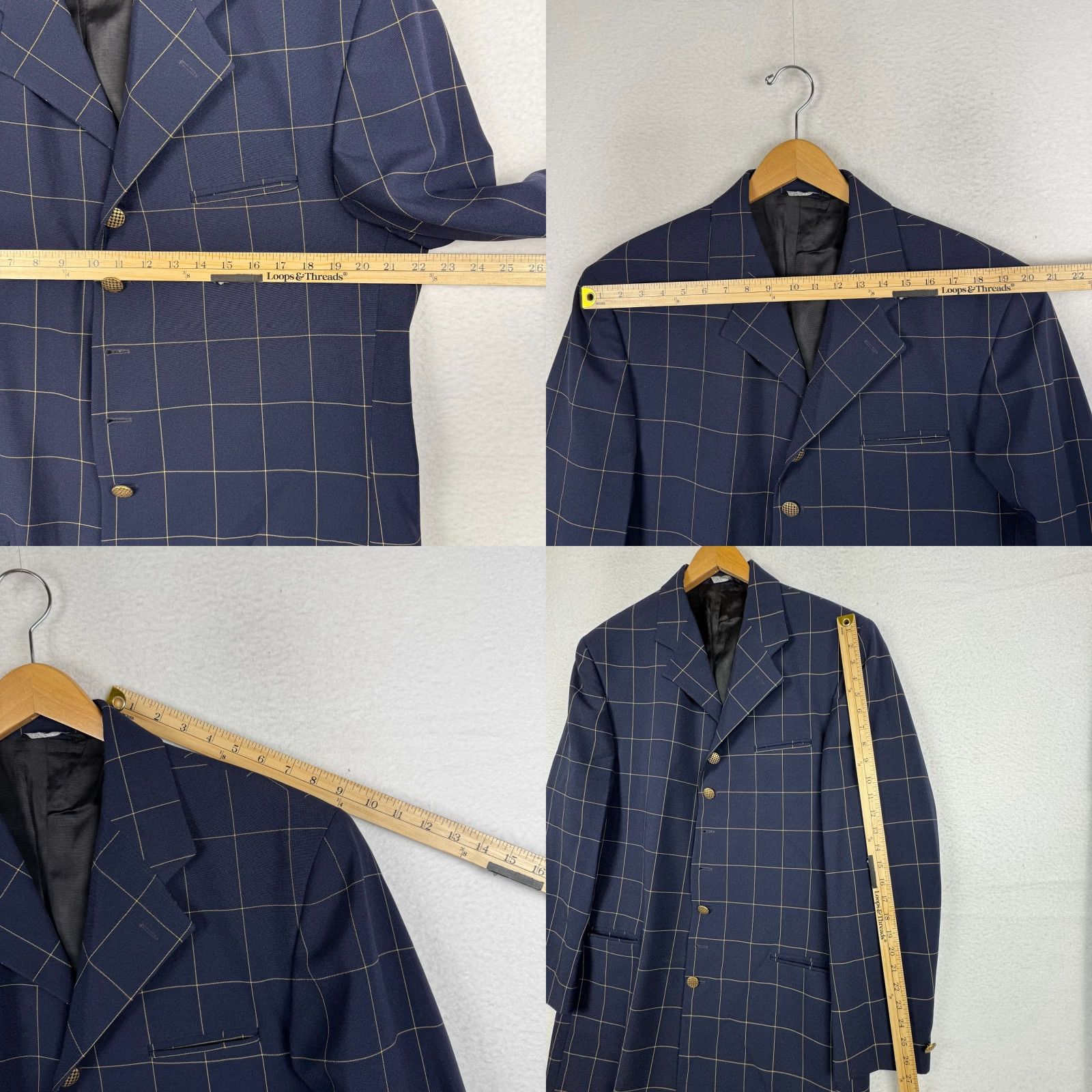 Vintage VINTAGE Falcone Blue Plaid Suit 42L Blazer 34x30 Pants & Vest 3 Piece USA Made Size 42R - 8 Thumbnail