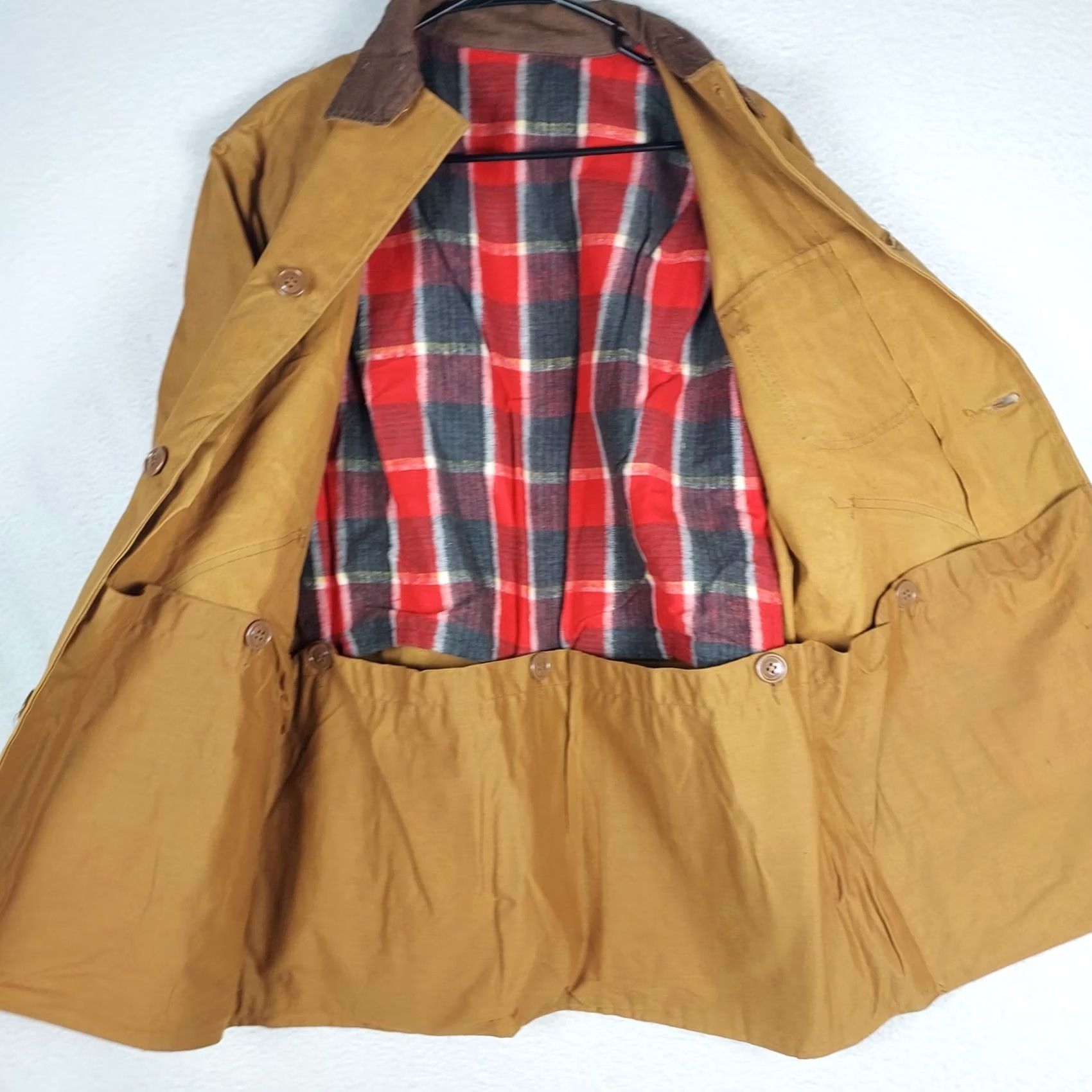 Vintage VINTAGE Canvas Hunting Jacket Mens Large Brown Hooded Lined Field Coat Size US L / EU 52-54 / 3 - 4 Thumbnail