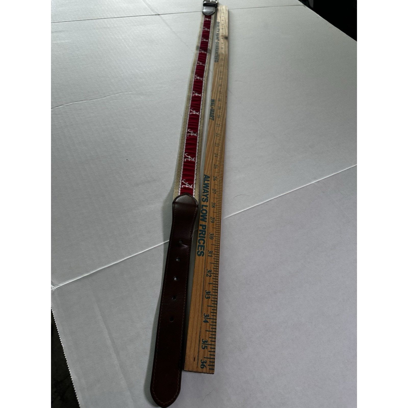 NCAA University Of Alabama Crimson Tide Canvas& Leather Belt Sz32 Size 38 - 13 Thumbnail