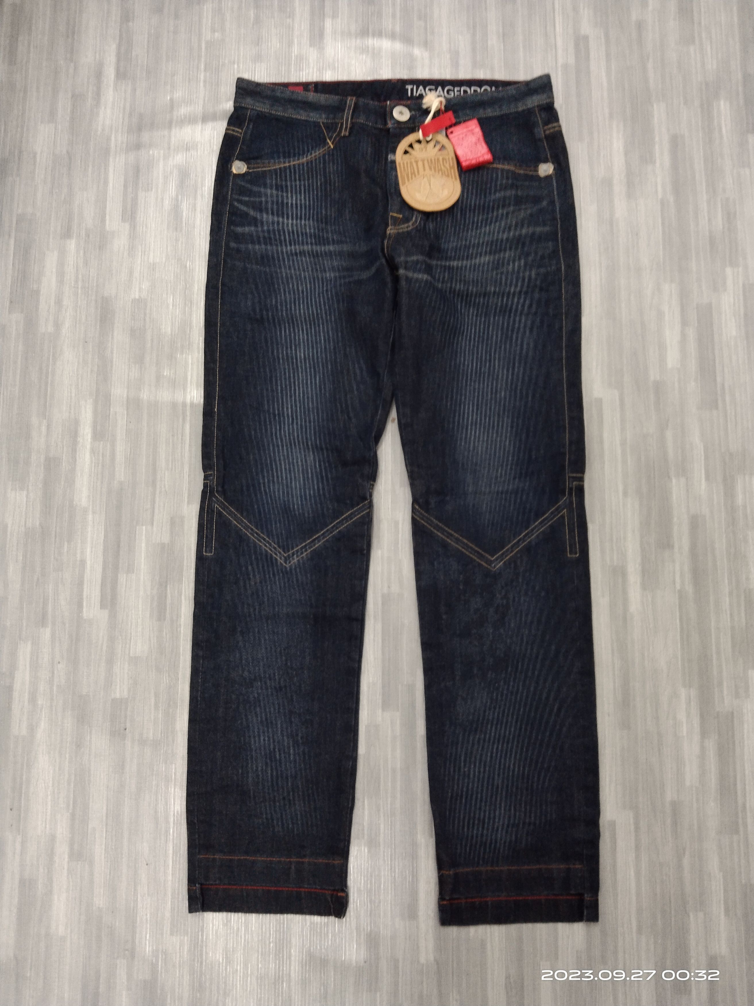Marithe + Francois Girbaud RARE MFG WATT WASH DENIM PANTS Size US 32 / EU 48 - 2 Thumbnail