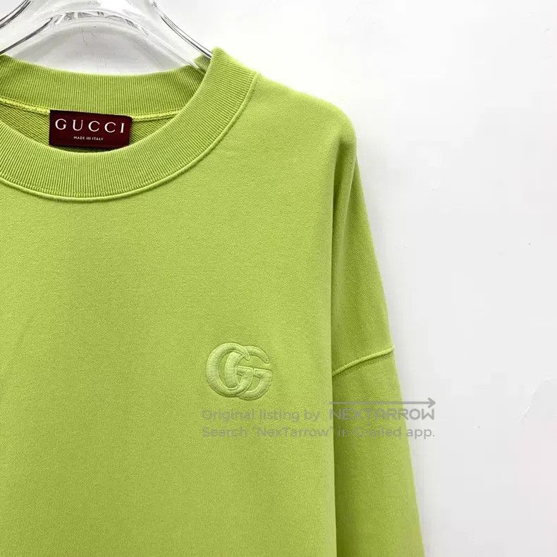Gucci Gucci Light green logo round-neck long-sleeved sweatshirt Size L / US 10 / IT 46 - 3 Thumbnail