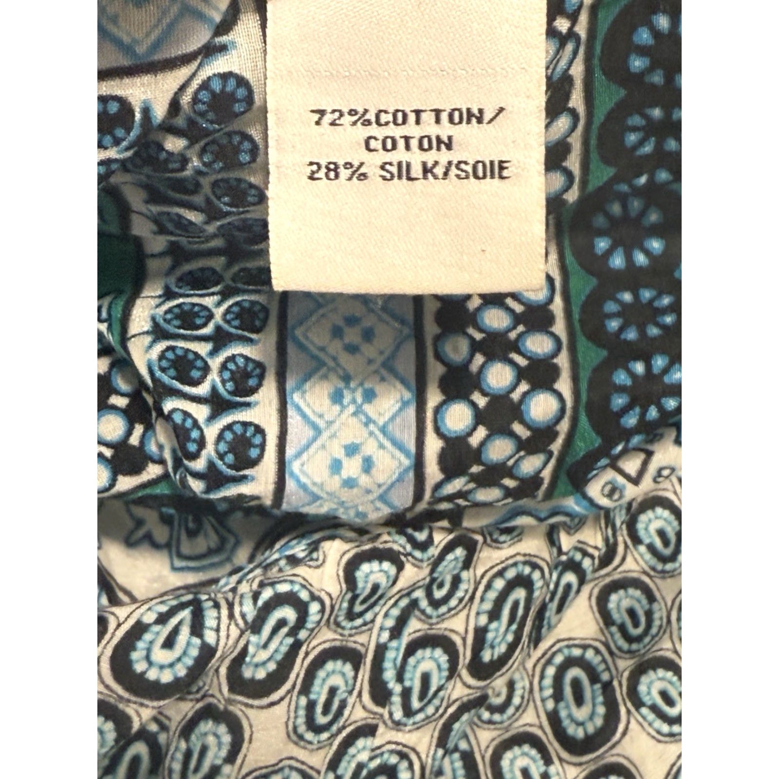 Diane von Furstenberg Diane von Furstenberg Turquoise Kenna Geometric Silk Blend Blouse Women's M Multicolor Sleeveless Pintuck Workwear Womens Size M / US 6-8 / IT 42-44 - 7 Thumbnail